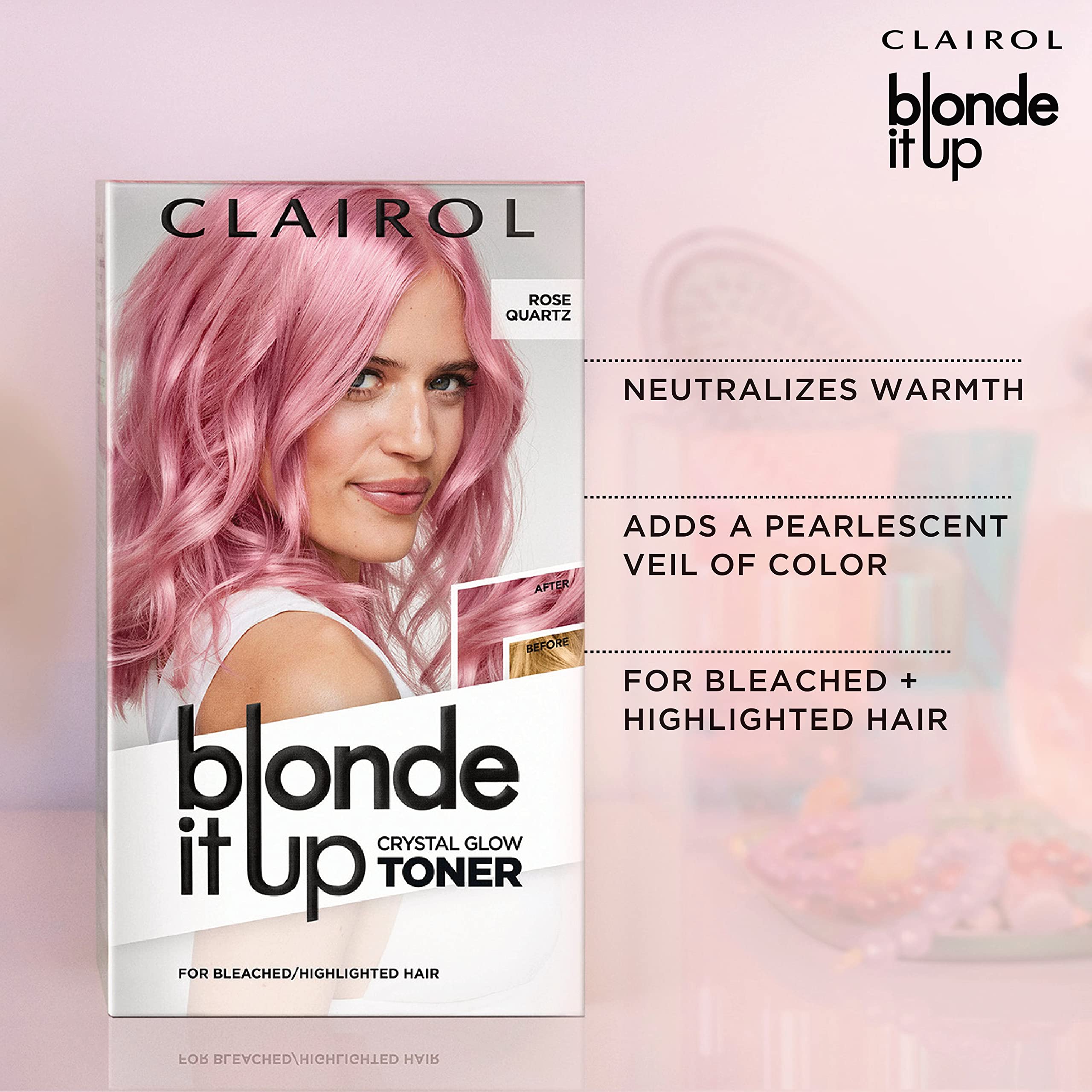 Foto 6 pulgar | Tinte Para El Cabello Clairol Blonde It Up Crystal Glow Toners Rose Quartz - Venta Internacional.