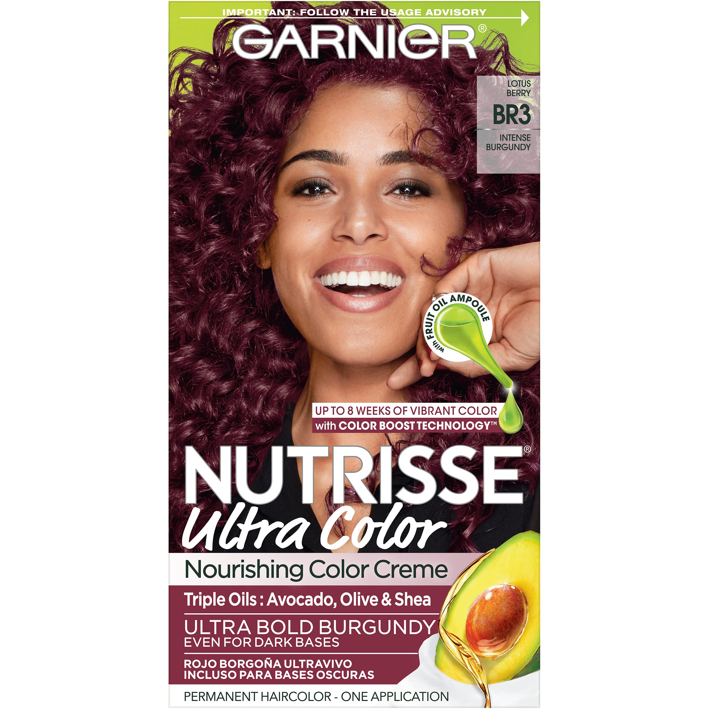 Tinte Para El Cabello Garnier Nutrisse Ultra Color Br3 Intense Burgundy - Venta Internacional.