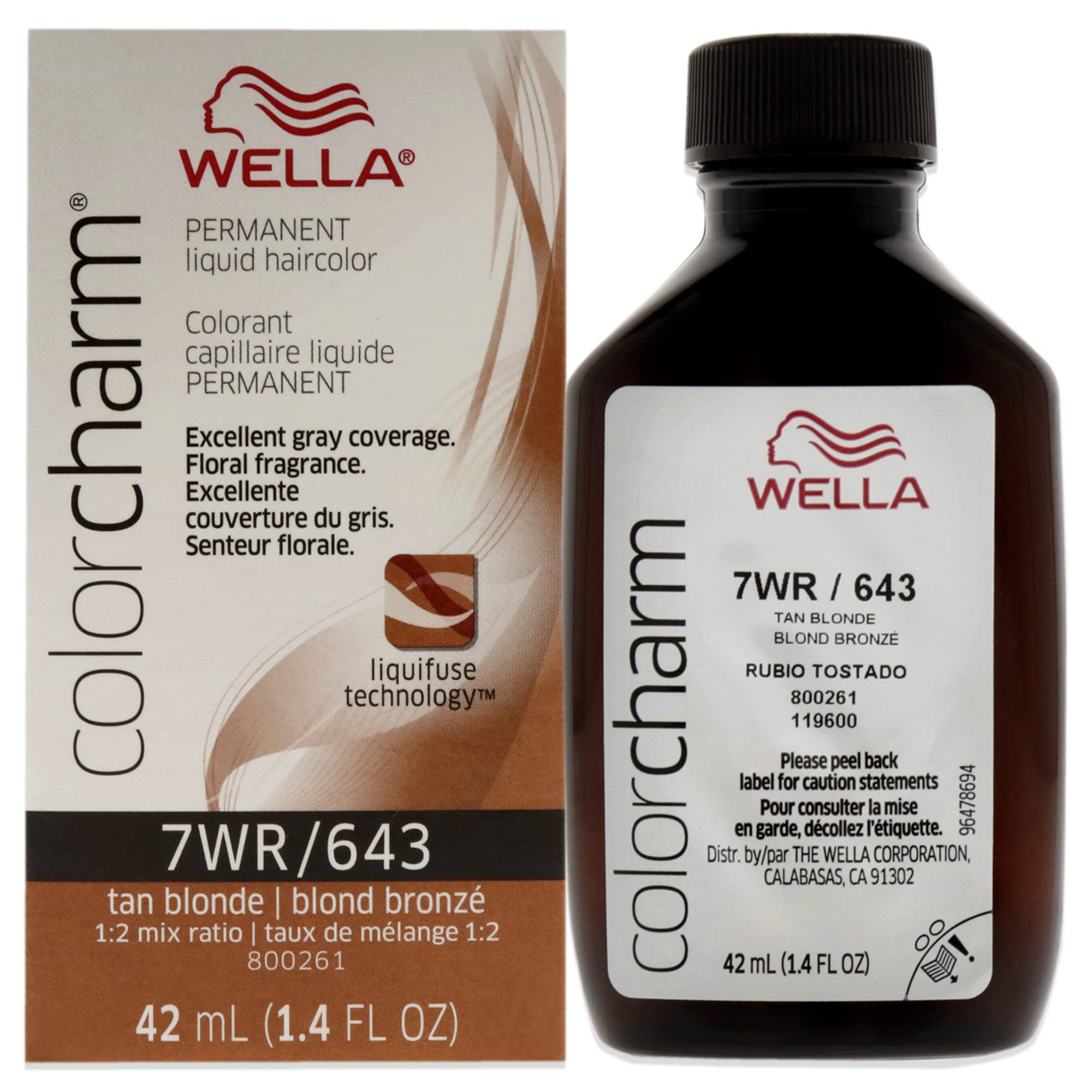 Tinte De Pelo Wella Color Charm Permanent Liquid 7wr Tan Blonde - Venta Internacional.