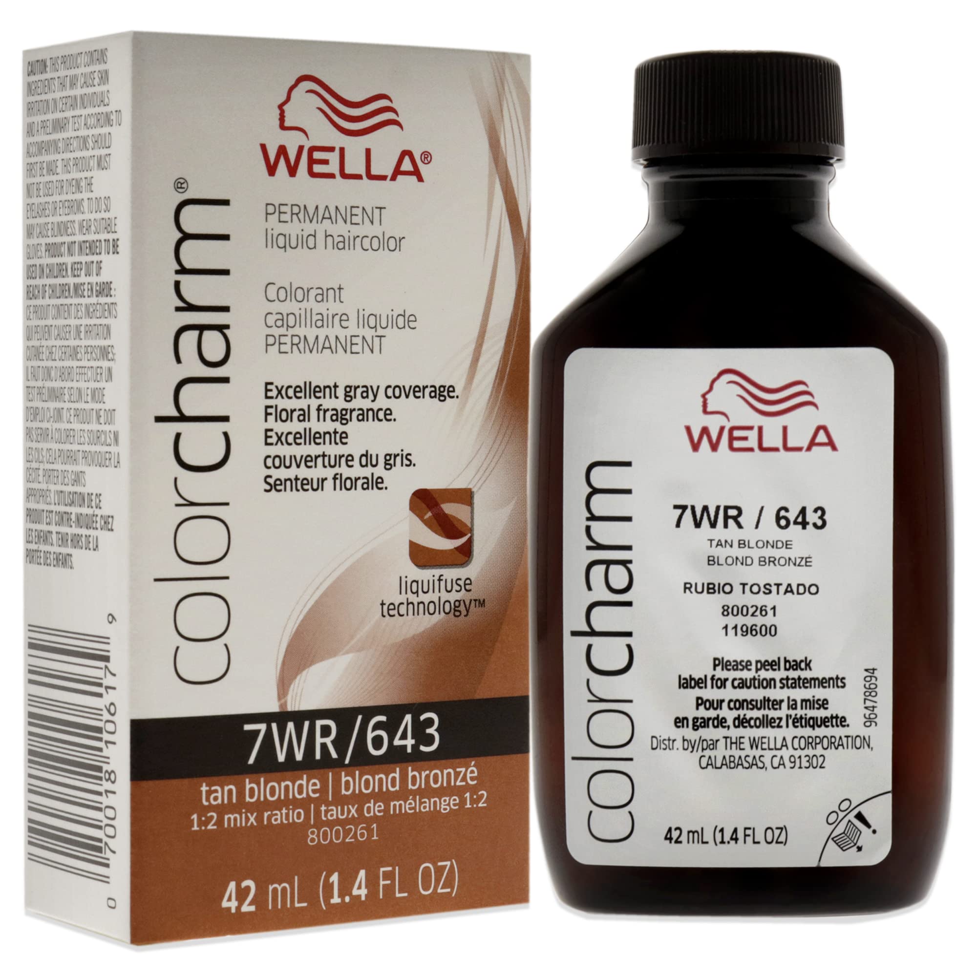 Foto 4 pulgar | Tinte De Pelo Wella Color Charm Permanent Liquid 7wr Tan Blonde - Venta Internacional.