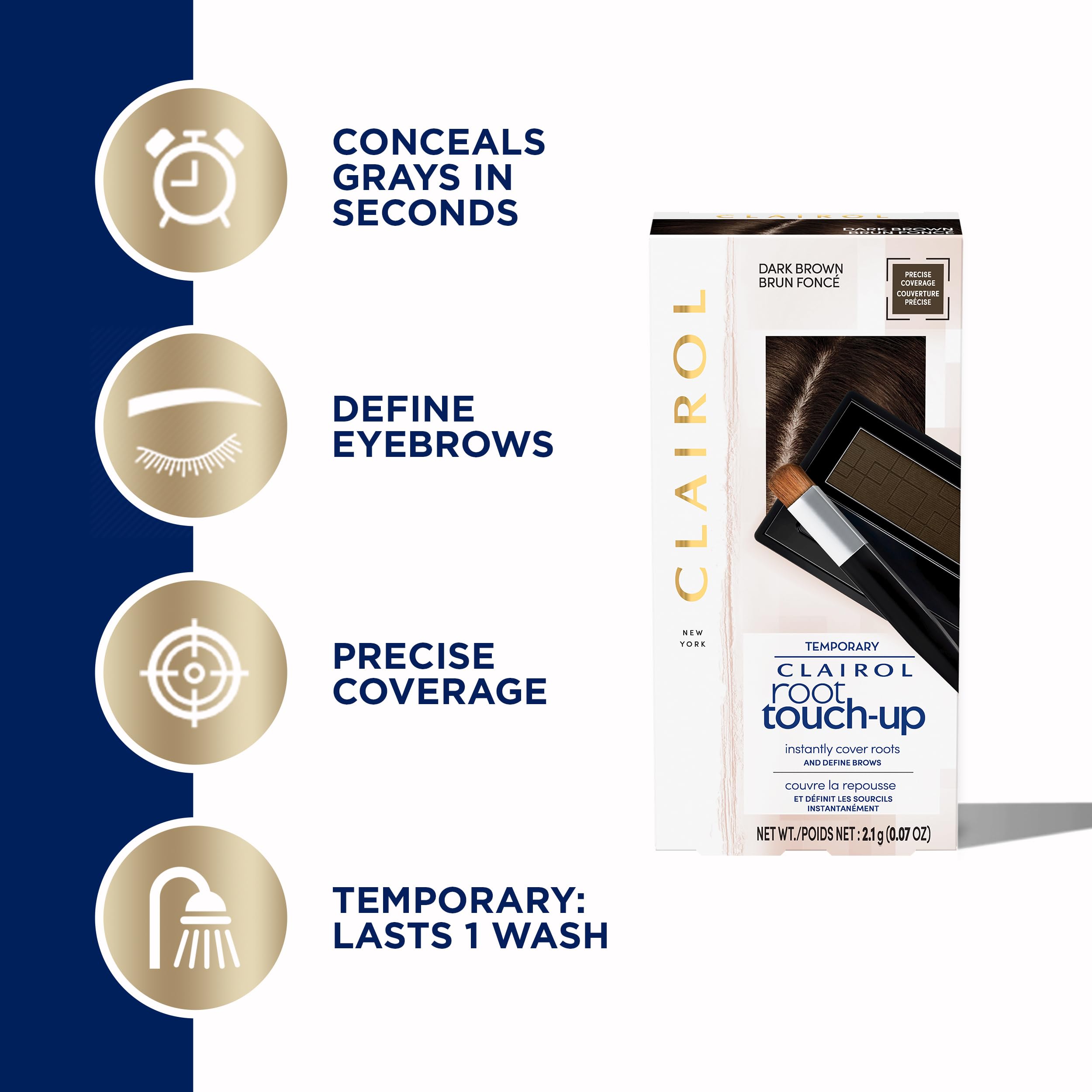 Foto 5 pulgar | Polvo Corrector De Cabello Clairol Root Touch-up Dark Brown X3 - Venta Internacional.