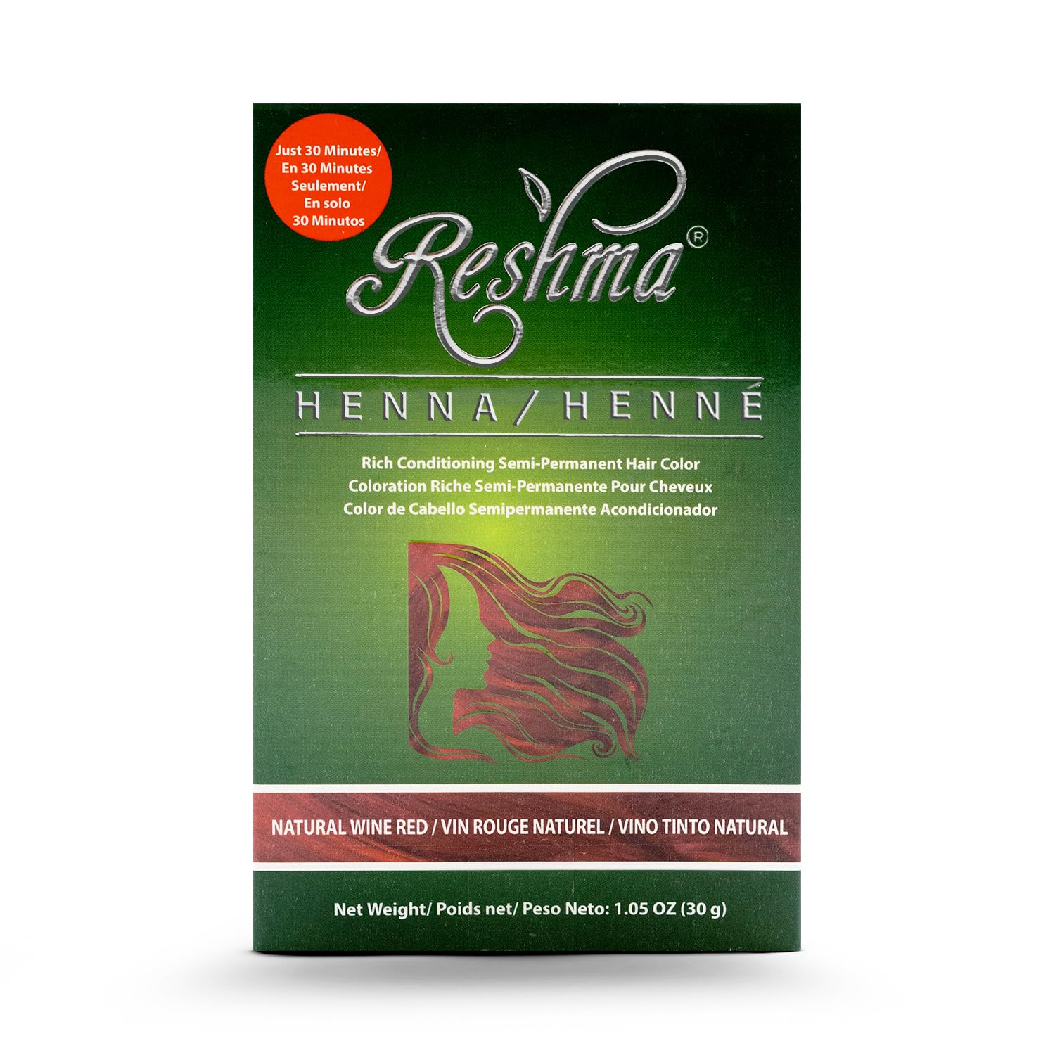 Foto 1 | Tinte De Pelo Con Henna Reshma Beauty, 30 Minutos, Rojo Vino, 1 Paquete - Venta Internacional.