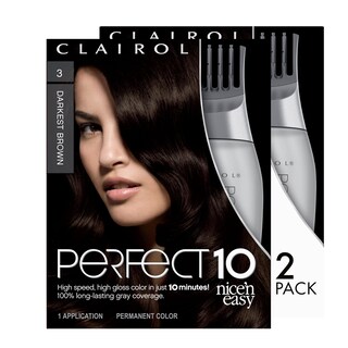 Foto 1 | Tinte De Pelo Clairol Nice'n Easy Perfect 10 3 Darkest Brown X2 - Venta Internacional.