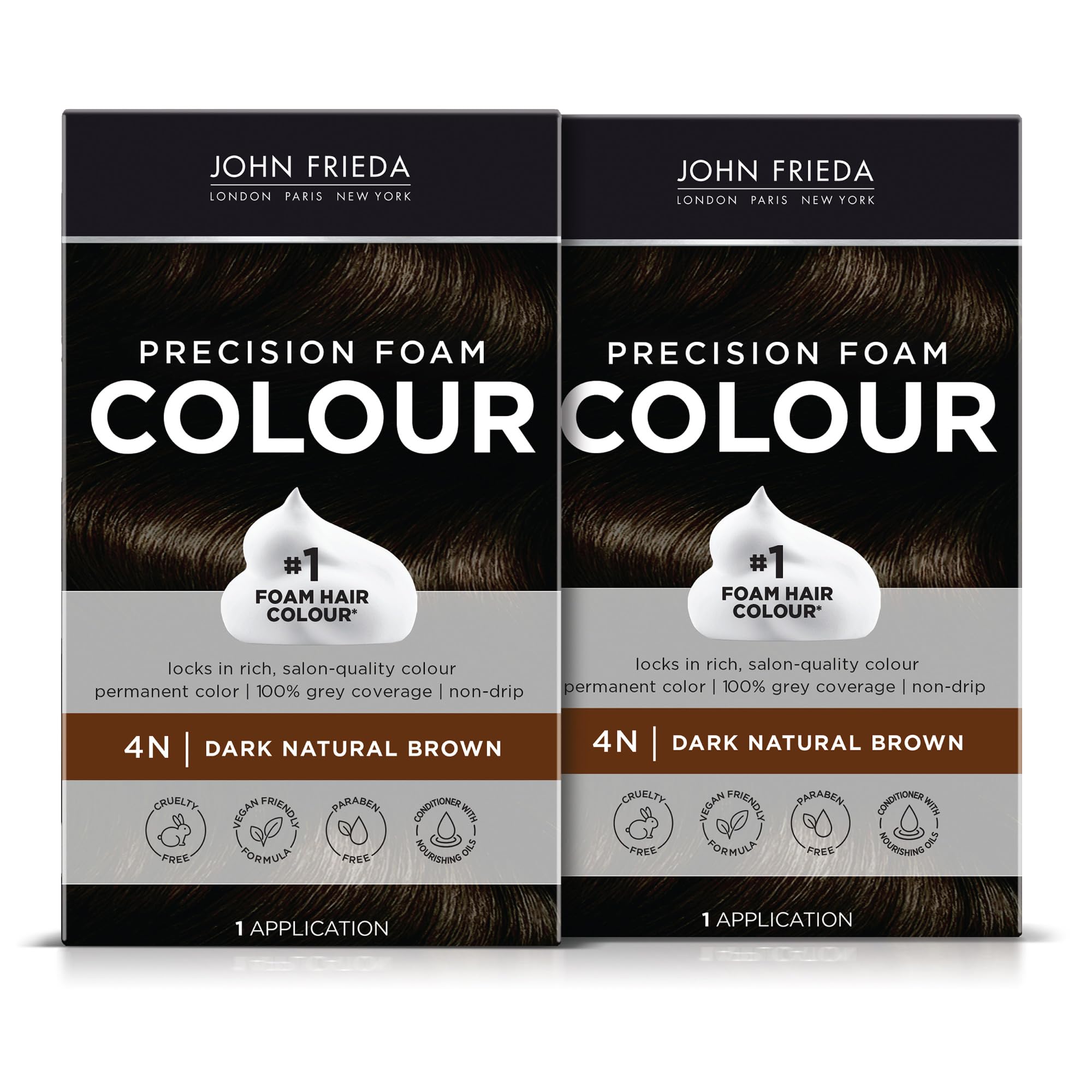 Foto 2 pulgar | Kit De Coloración De Cabello John Frieda Precision Foam 4n Dark Brown X2 - Venta Internacional.