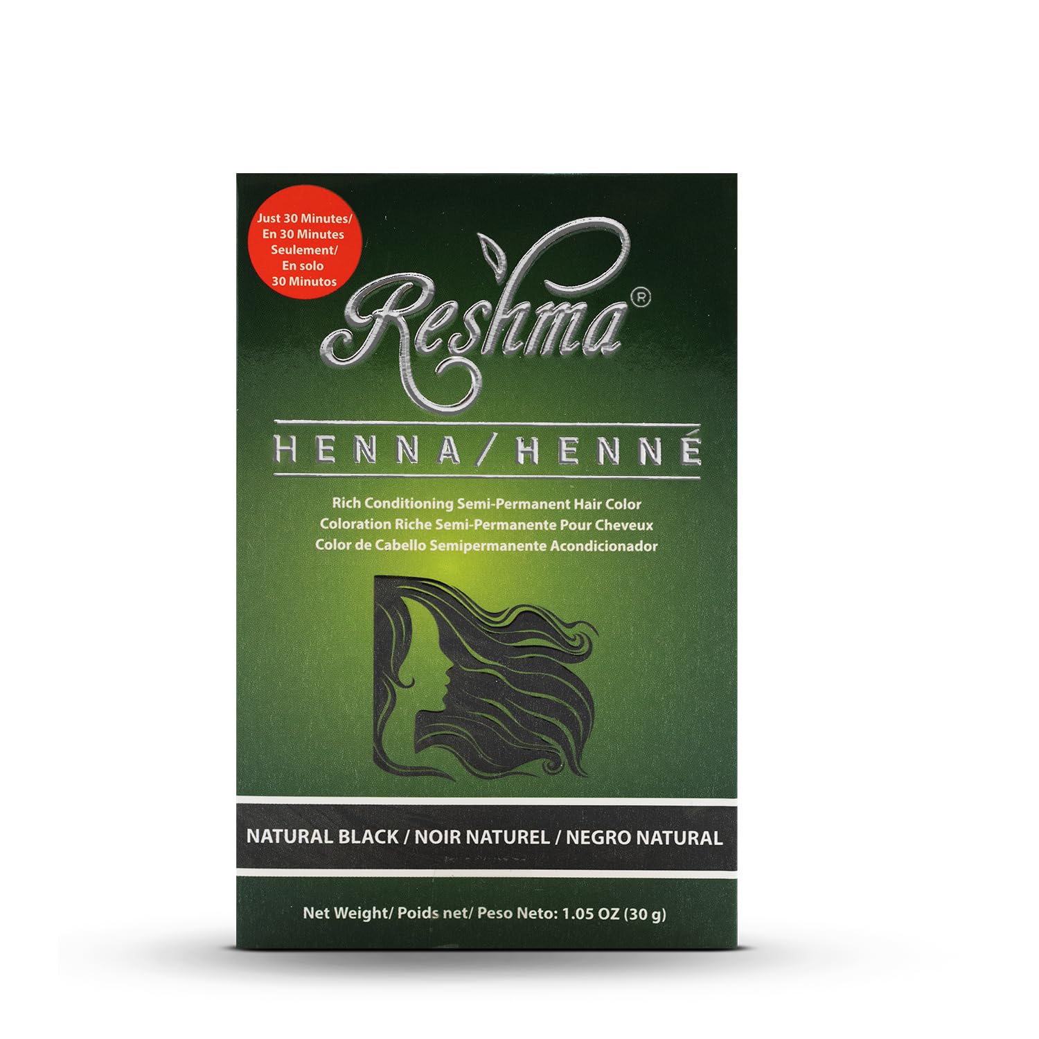 Tinte De Pelo Con Henna Reshma Beauty, 30 Minutos, Cobertura 100% Gris - Venta Internacional.