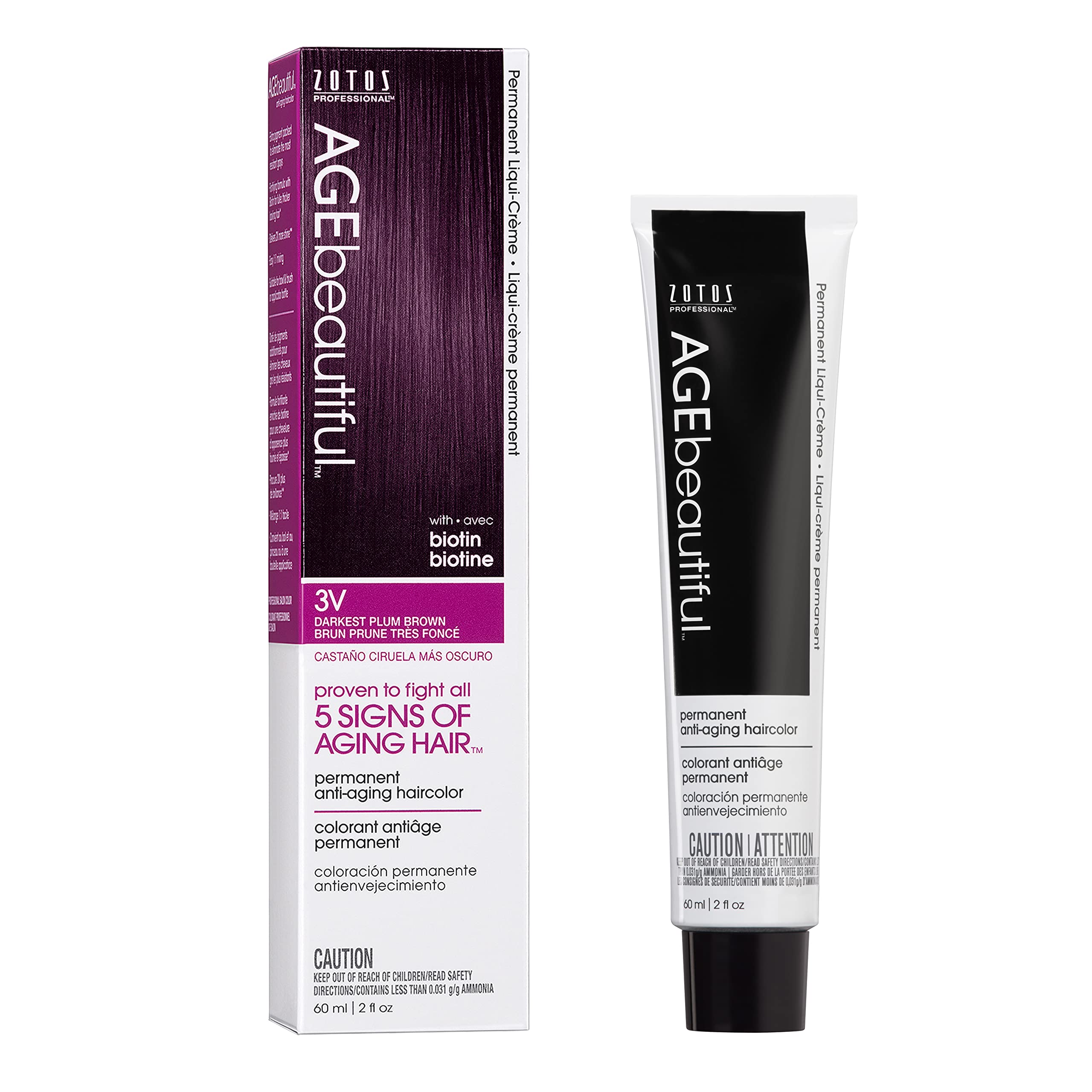 Color De Cabello Age Beautiful Crema Líquida Permanente 3v Darkest Plum - Venta Internacional.