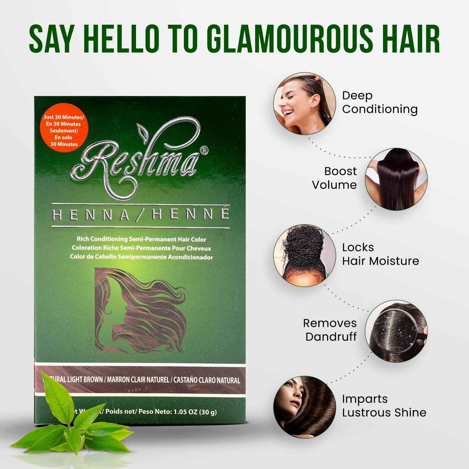 Foto 7 pulgar | Tinte De Pelo Con Henna Reshma Beauty, 30 Minutos, Marrón Claro - Venta Internacional.