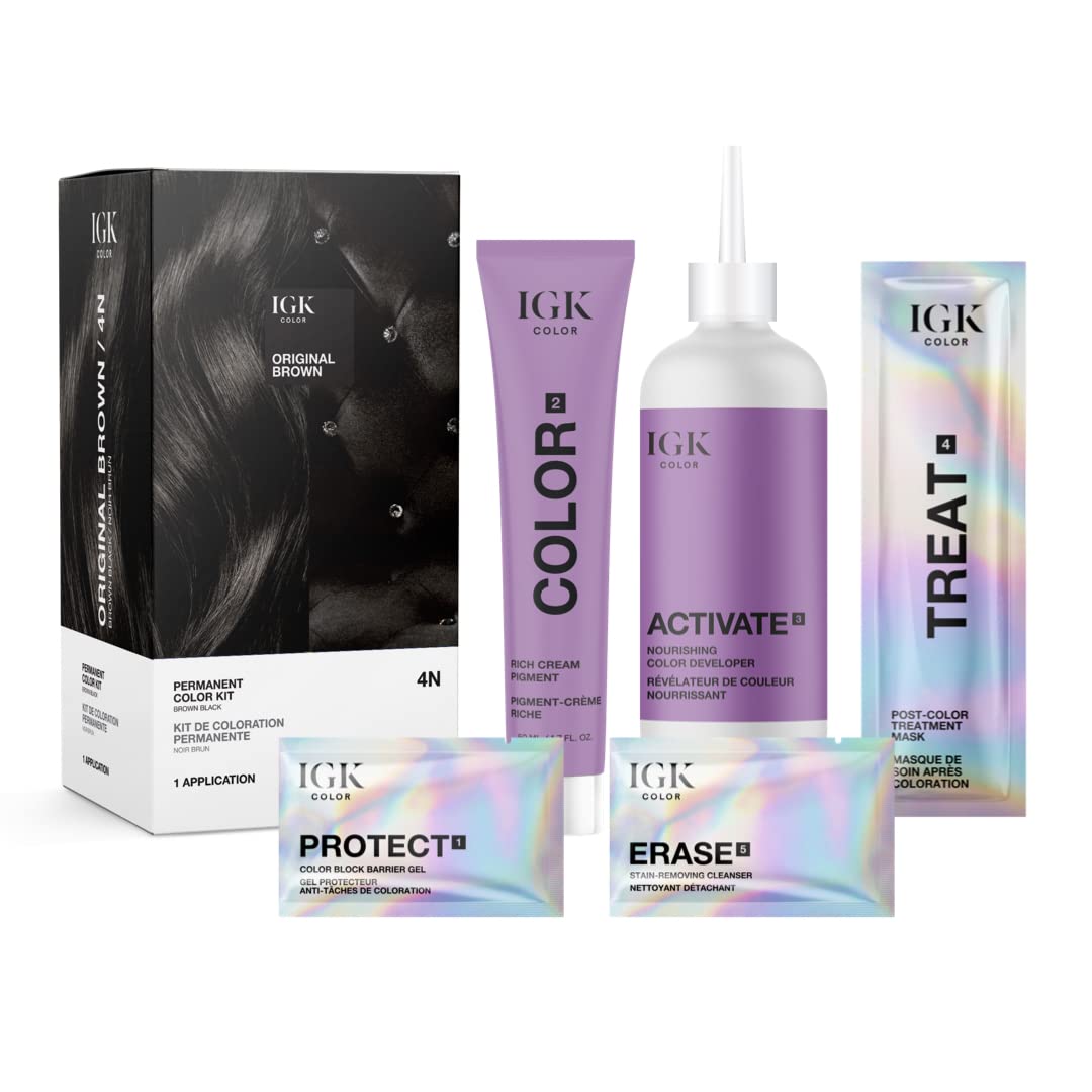 Foto 2 | Kit De Coloración De Cabello Igk Permanent Original Brown Brown Black 4n - Venta Internacional.