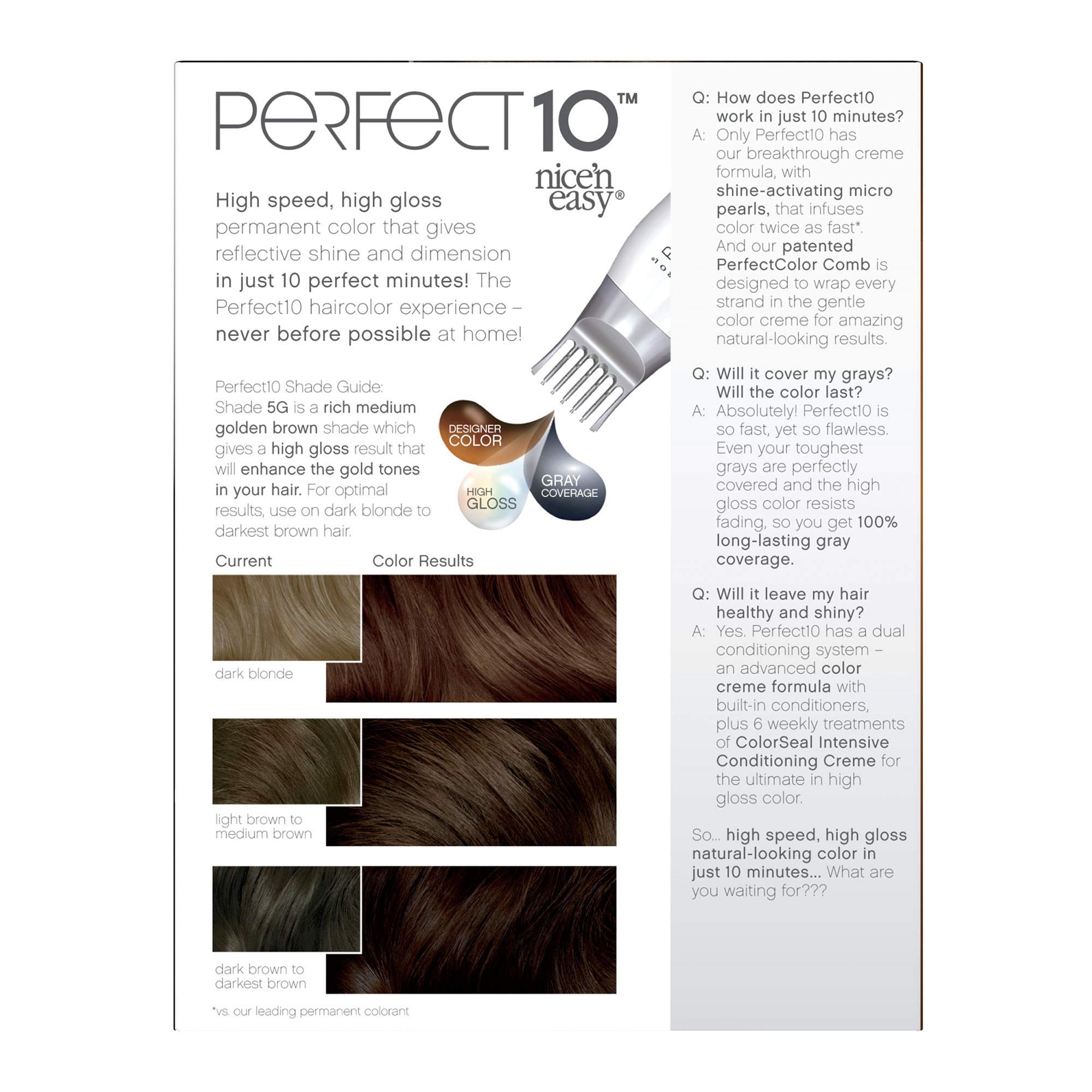 Foto 5 pulgar | Tinte Para El Cabello Clairol Nice'n Easy Perfect 10 5g Medium Golden Brown - Venta Internacional.