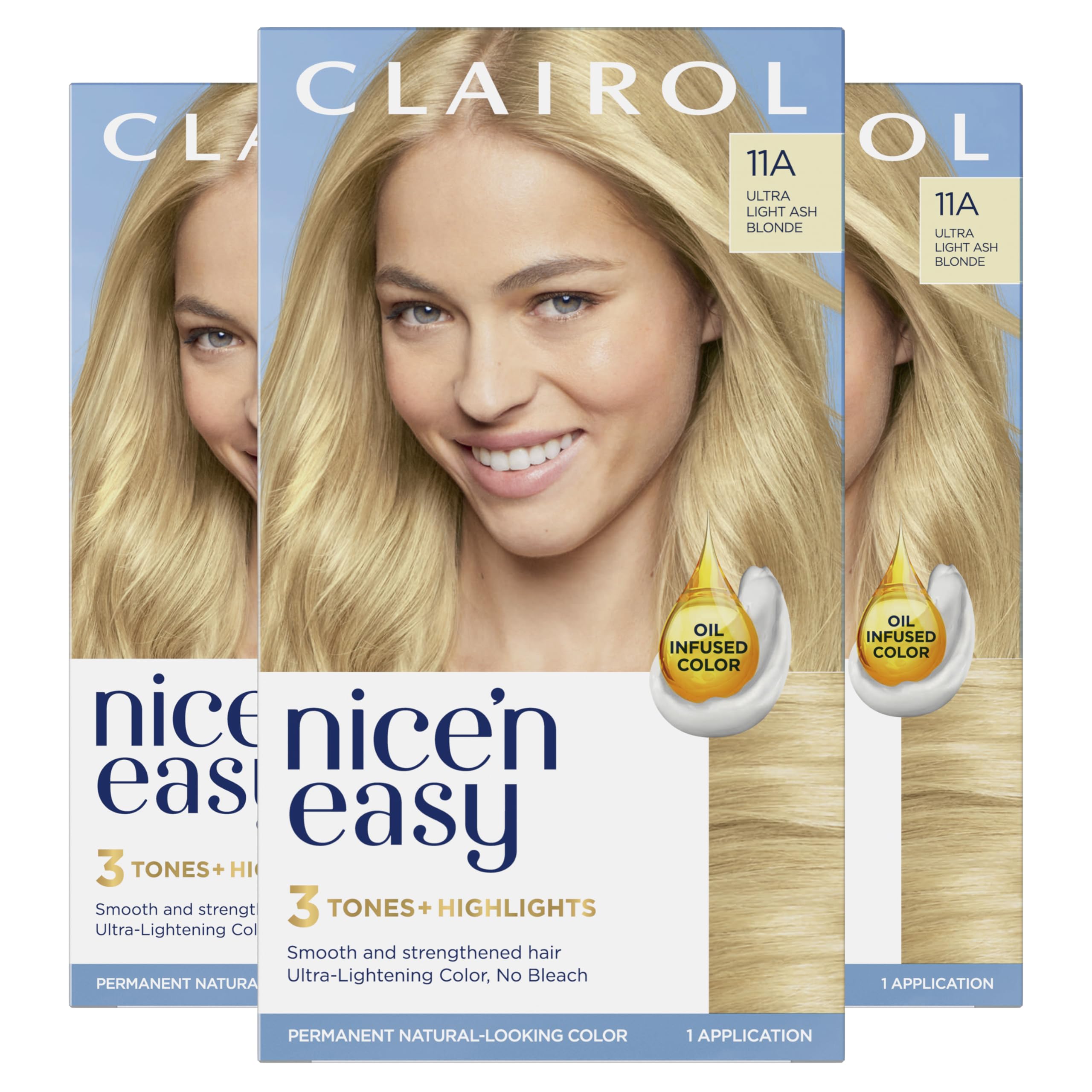 Foto 2 pulgar | Tinte Para El Cabello Clairol Nice'n Easy 11c Ultra Light Cool Blonde X3 - Venta Internacional.