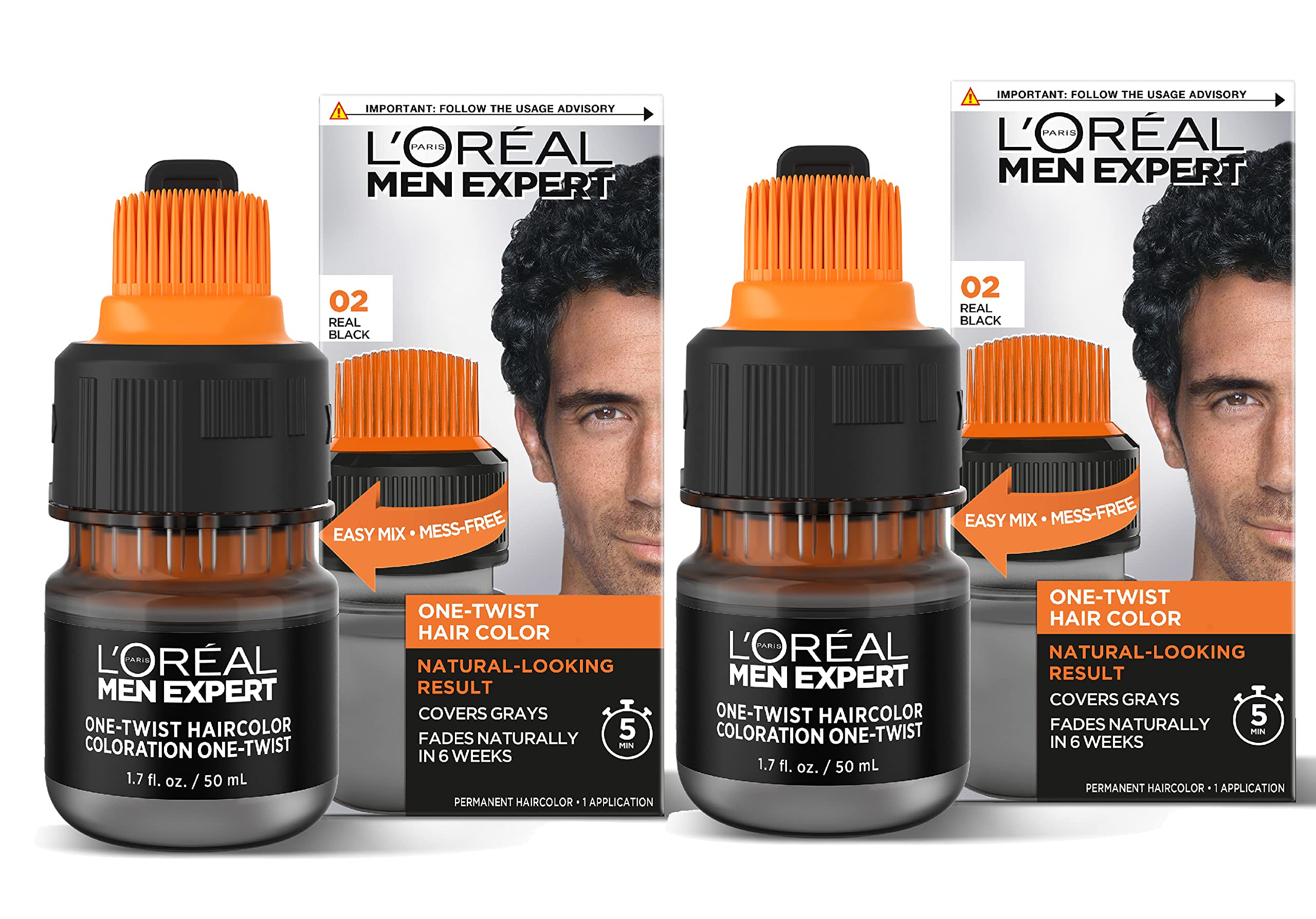 Tinte Para El Cabello L'oréal Paris Men Expert One Twist Real Black 02 - Venta Internacional.