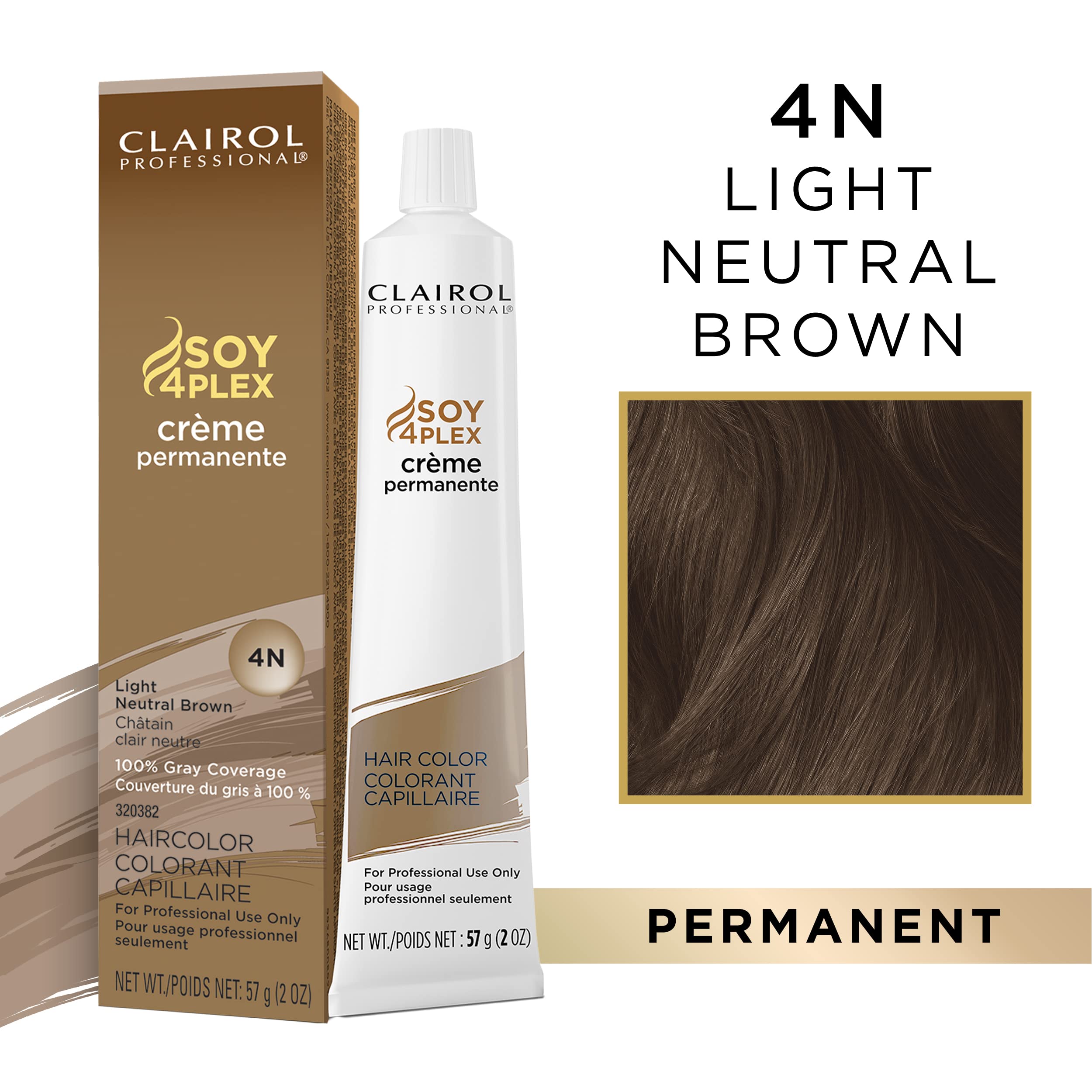 Foto 3 pulgar | Tinte Para El Cabello Clairol Professional Permanent Crème 4n Light Neut Brown - Venta Internacional.