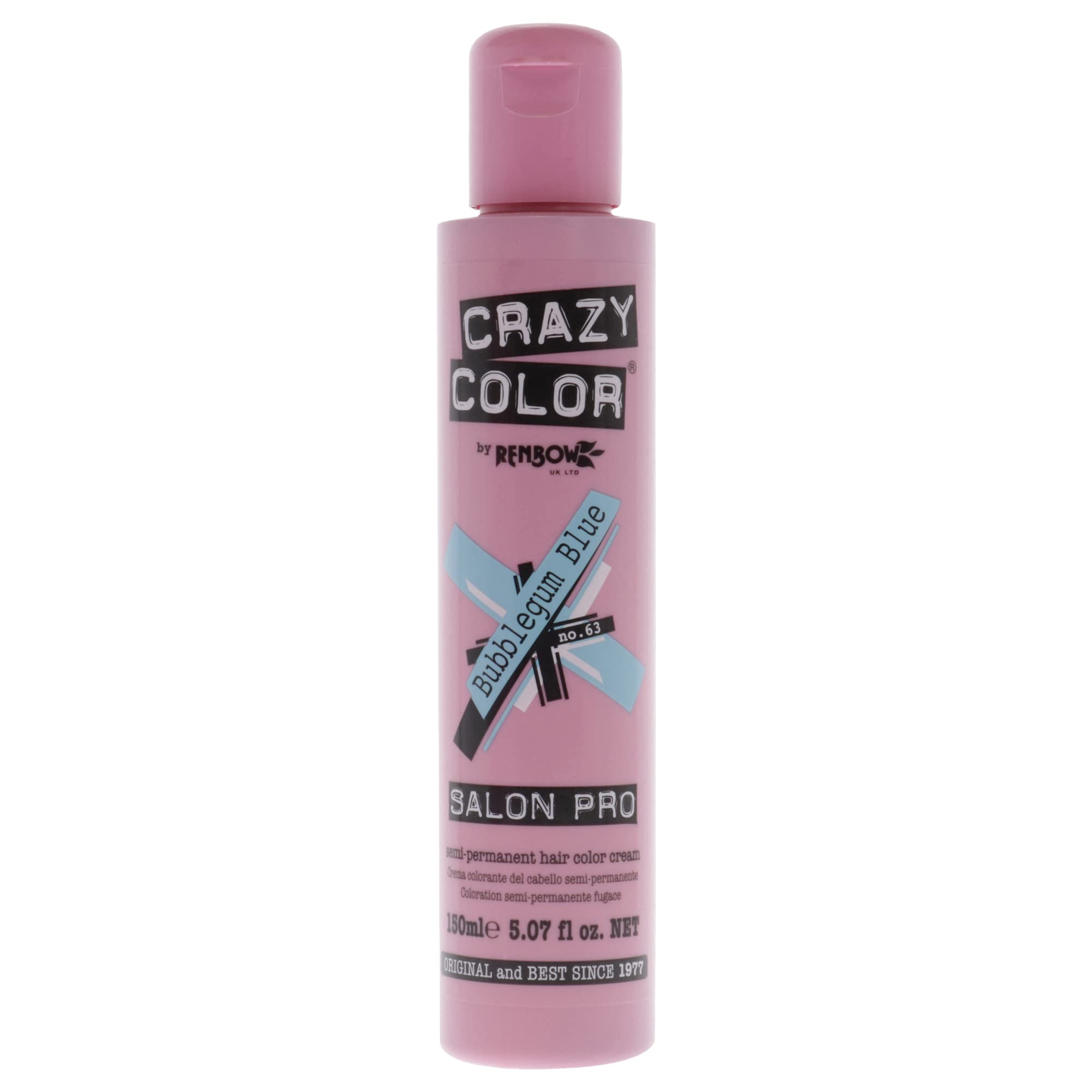 Foto 2 pulgar | Tintura Para El Cabello Crazy Color Salon Pro 63 Bubblegum Blue 150 Ml - Venta Internacional.