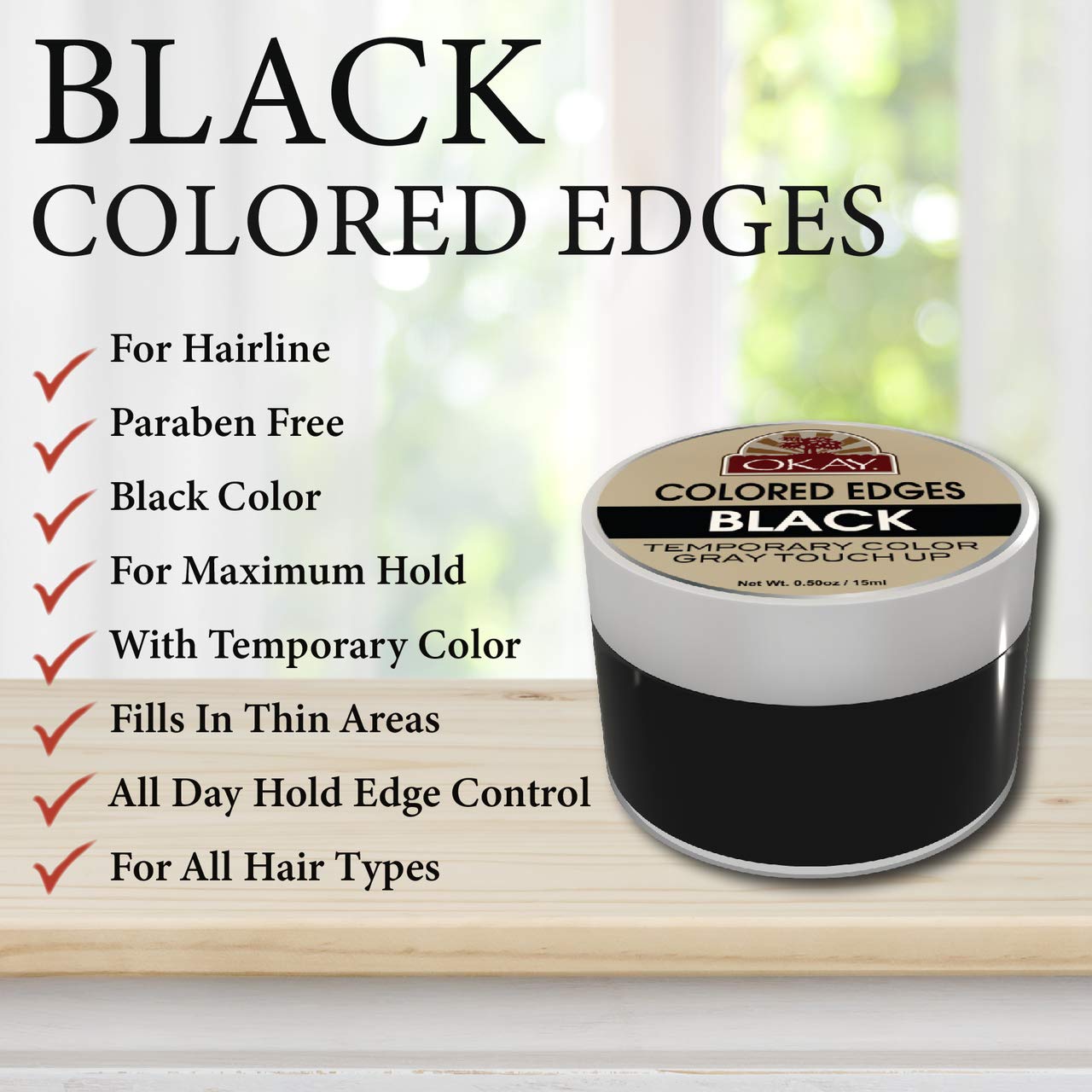 Foto 6 pulgar | Tinte Para El Cabello Touch Up Okay Colored Edges, Negro, 15 Ml - Venta Internacional.