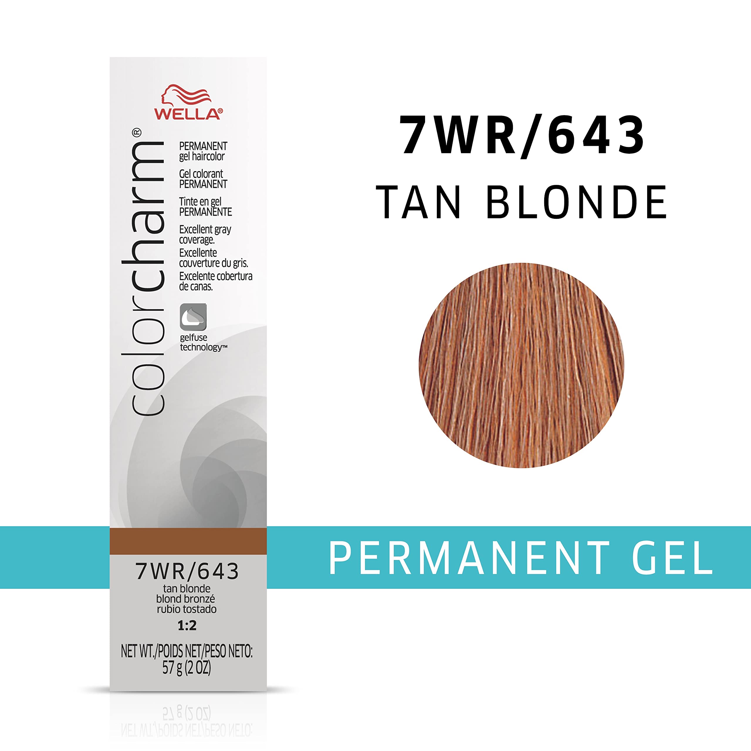 Foto 2 | Color De Cabello Wella Color Charm Gel Permanente 7wr, Color Rubio Bronceado, 60 Ml - Venta Internacional.