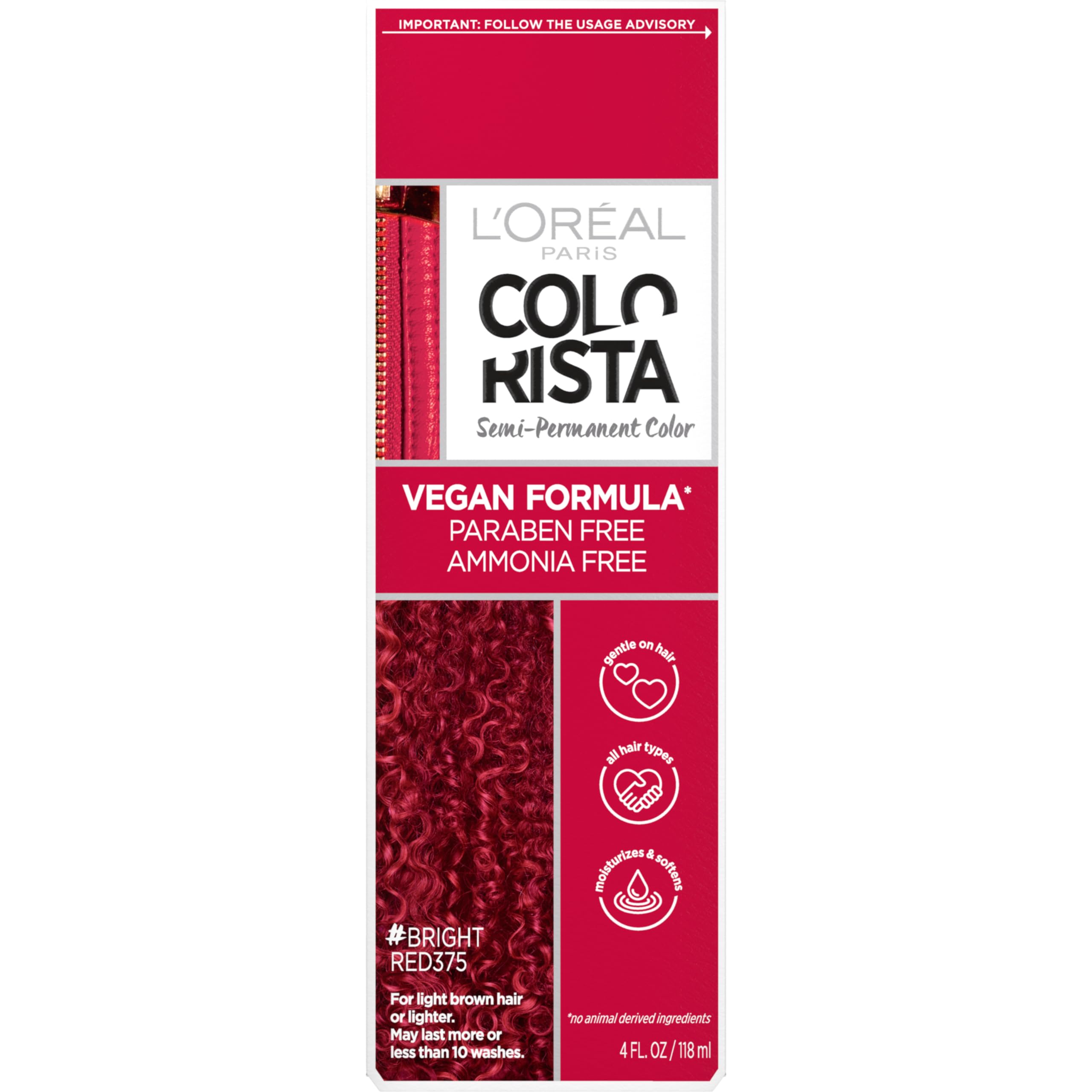 Foto 2 pulgar | Tinte De Pelo L'oreal Paris Colorista Semi Permanente Rojo Brillante - Venta Internacional.