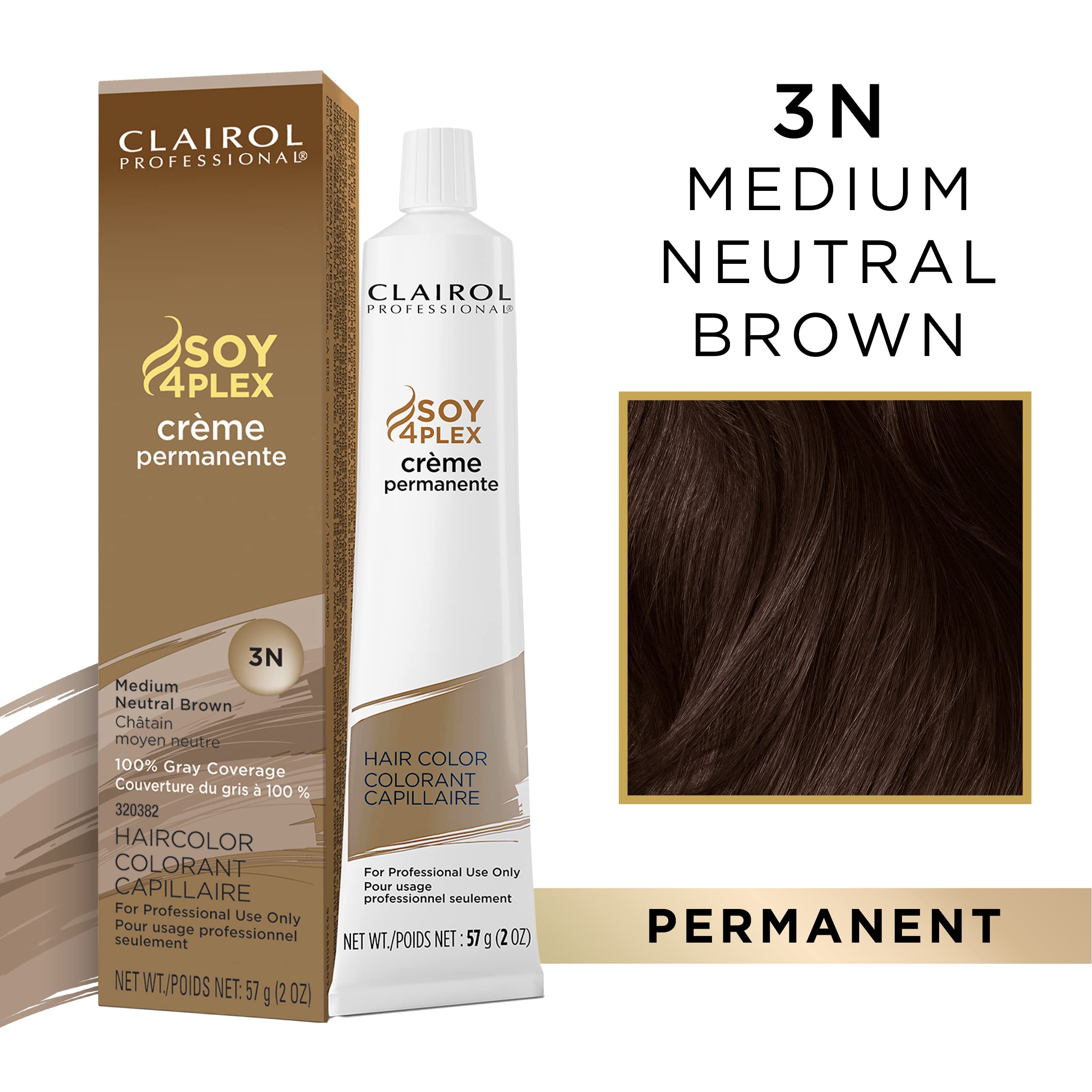 Foto 3 pulgar | Tinte Para El Cabello Clairol Professional Permanent Crème 3n Med Neutral - Venta Internacional.