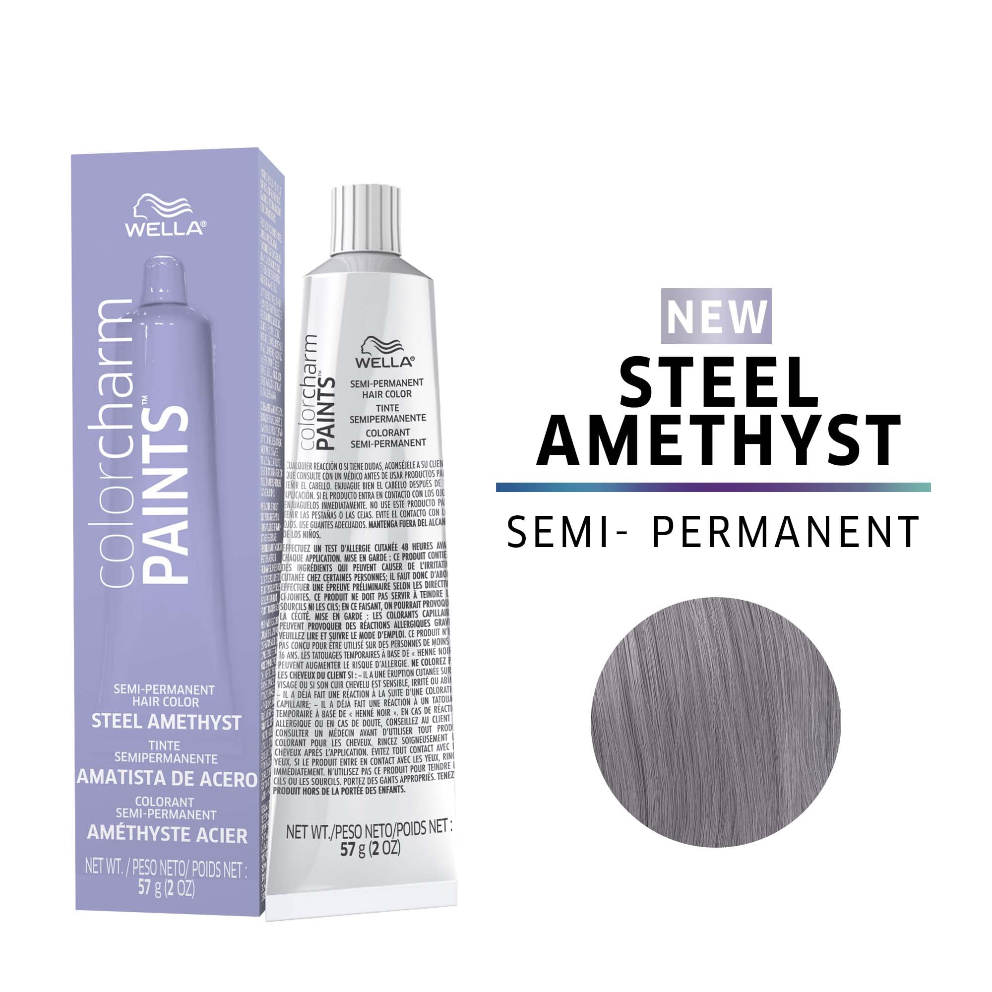 Foto 2 | Tinte Semipermanente Para El Cabello Wella Color Charm Paints Steel Amethyst - Venta Internacional.