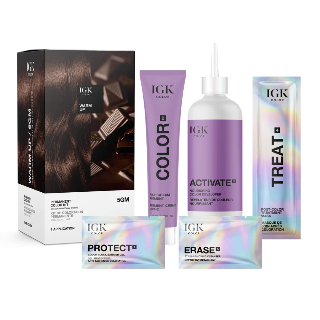 Foto 2 | Kit De Coloración De Pelo Igk Permanent Warm Up Golden Caoba 140 Ml - Venta Internacional.