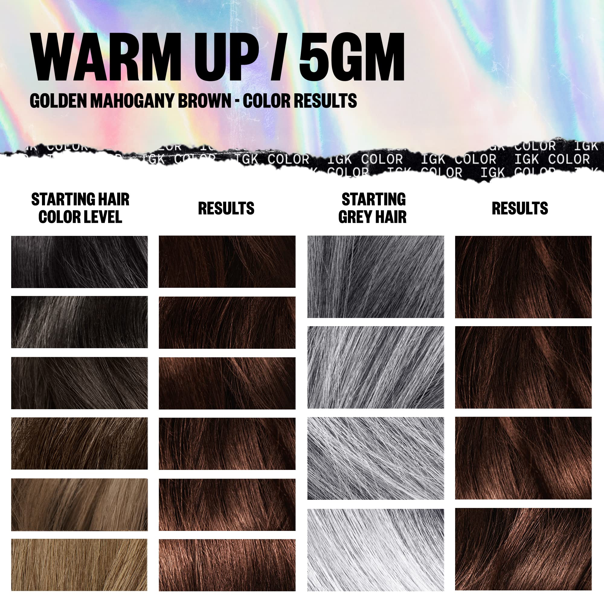 Foto 6 pulgar | Kit De Coloración De Pelo Igk Permanent Warm Up Golden Caoba 140 Ml - Venta Internacional.