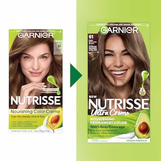 Foto 2 | Tinte Para El Cabello Garnier Nutrisse Nourishing Creme 61 Marrón Ceniza Claro - Venta Internacional.