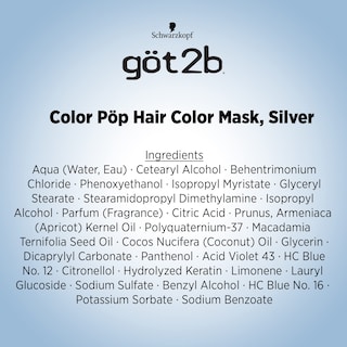 Foto 5 | Mascarilla Para Teñir El Cabello Got2b Color Pop Semipermanente Plateada 150 Ml - Venta Internacional.