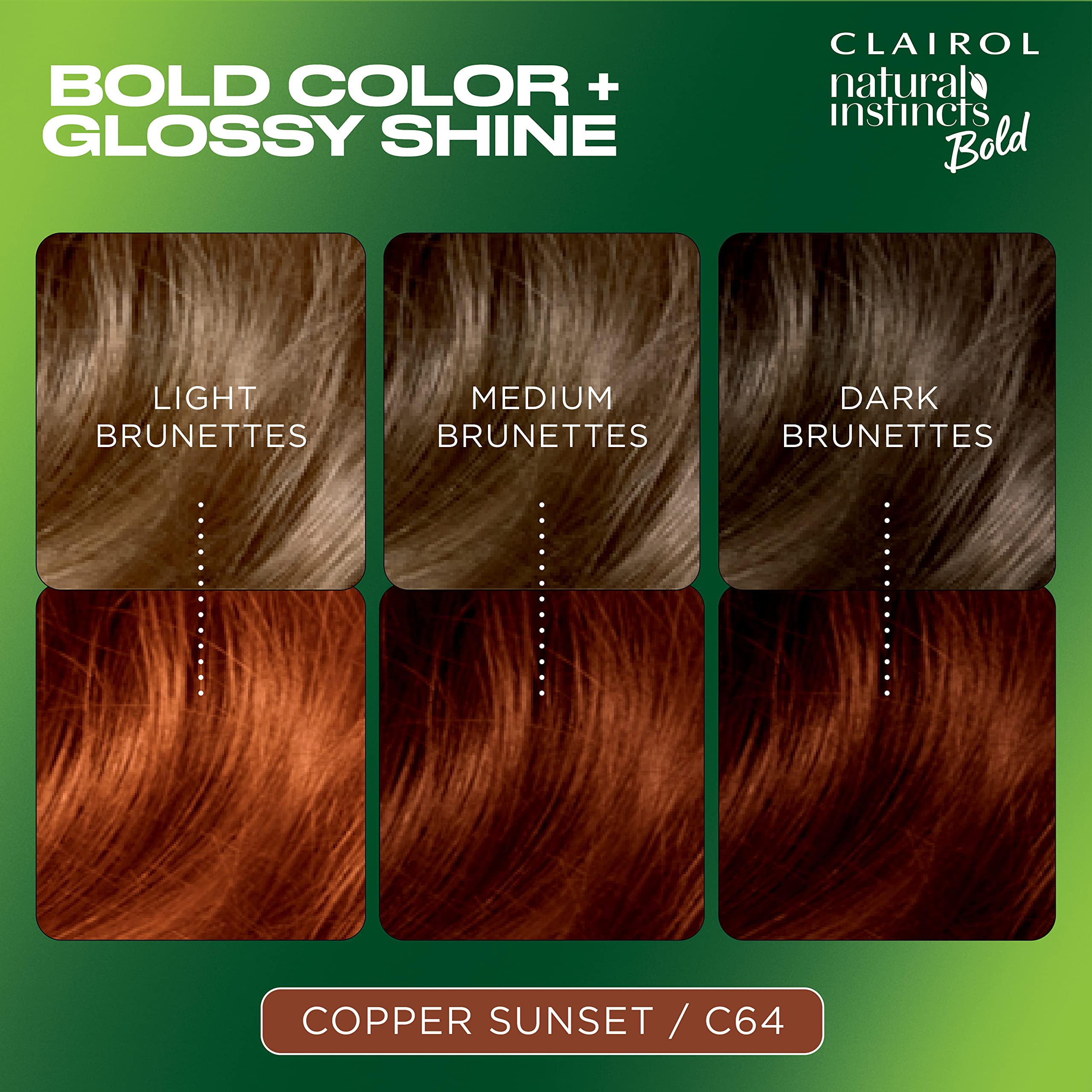 Foto 3 pulgar | Tinte Para El Cabello Clairol Natural Instincts Bold C64 Copper Sunset - Venta Internacional.