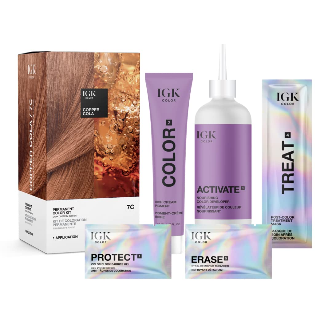 Foto 3 pulgar | Kit De Coloración De Cabello Igk Permanent Copper Cola Dark Coppery Blonde - Venta Internacional.