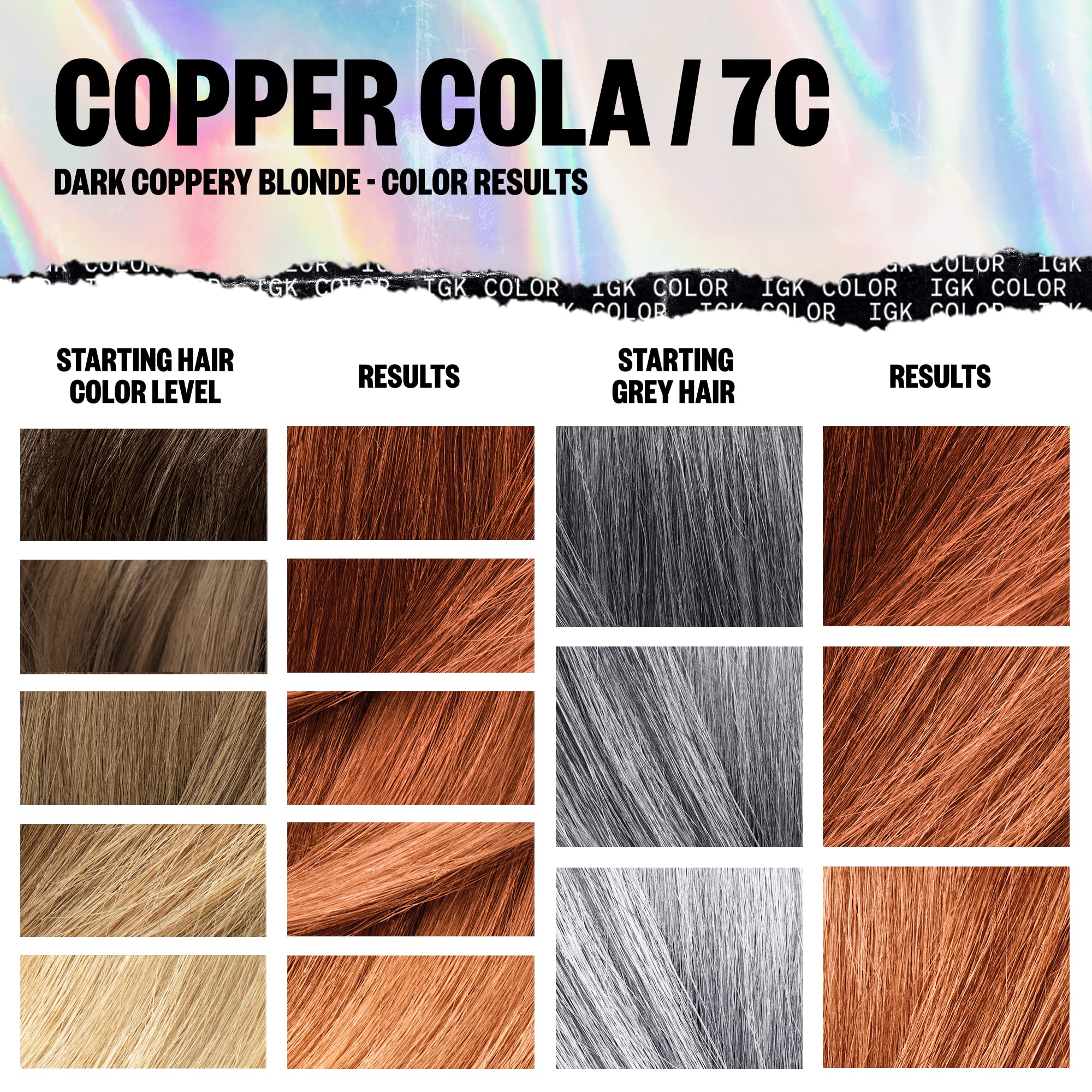 Foto 6 pulgar | Kit De Coloración De Cabello Igk Permanent Copper Cola Dark Coppery Blonde - Venta Internacional.