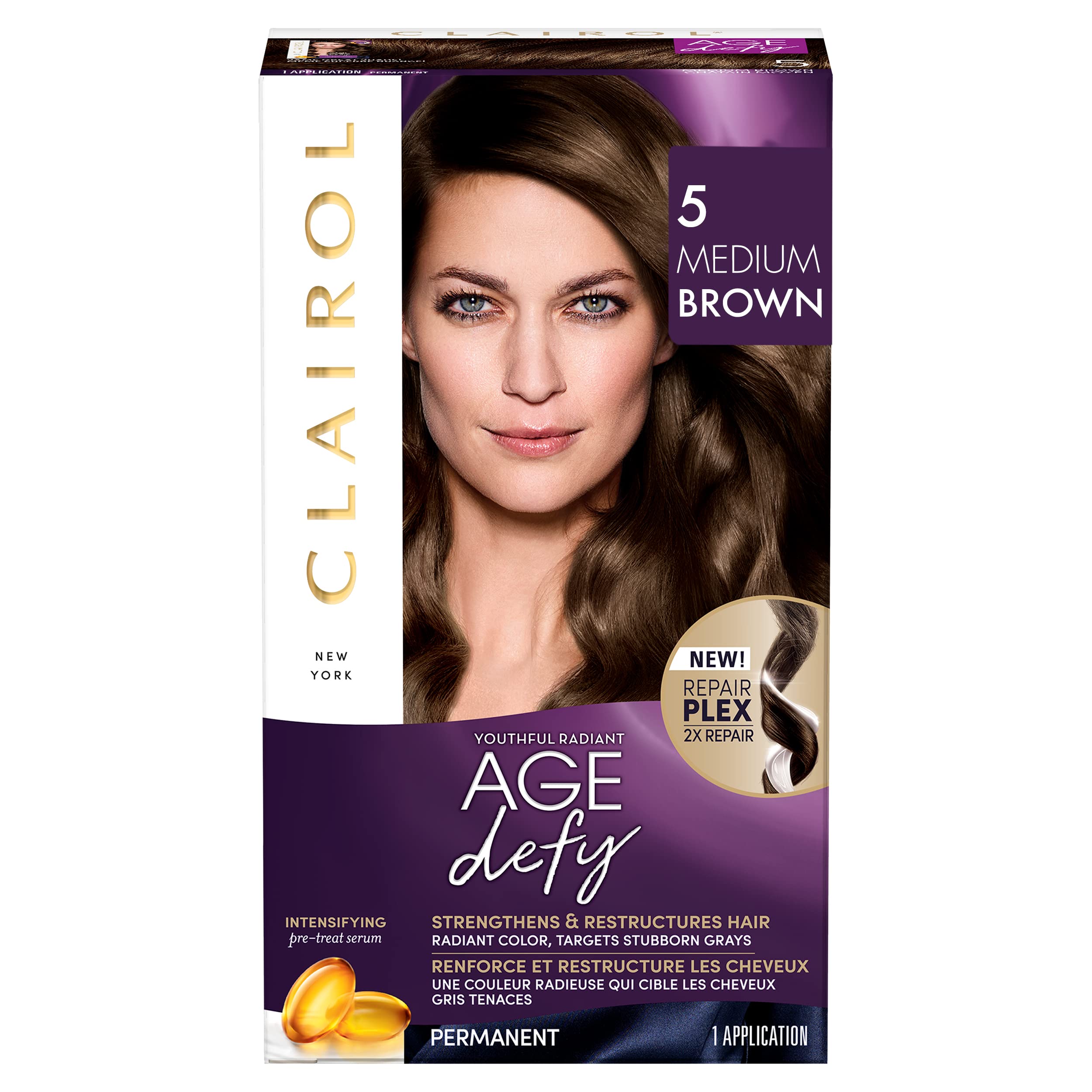 Foto 2 pulgar | Tinte Para El Cabello Clairol Age Defy Permanent 5, Marrón Medio, Paquete De 1 - Venta Internacional.