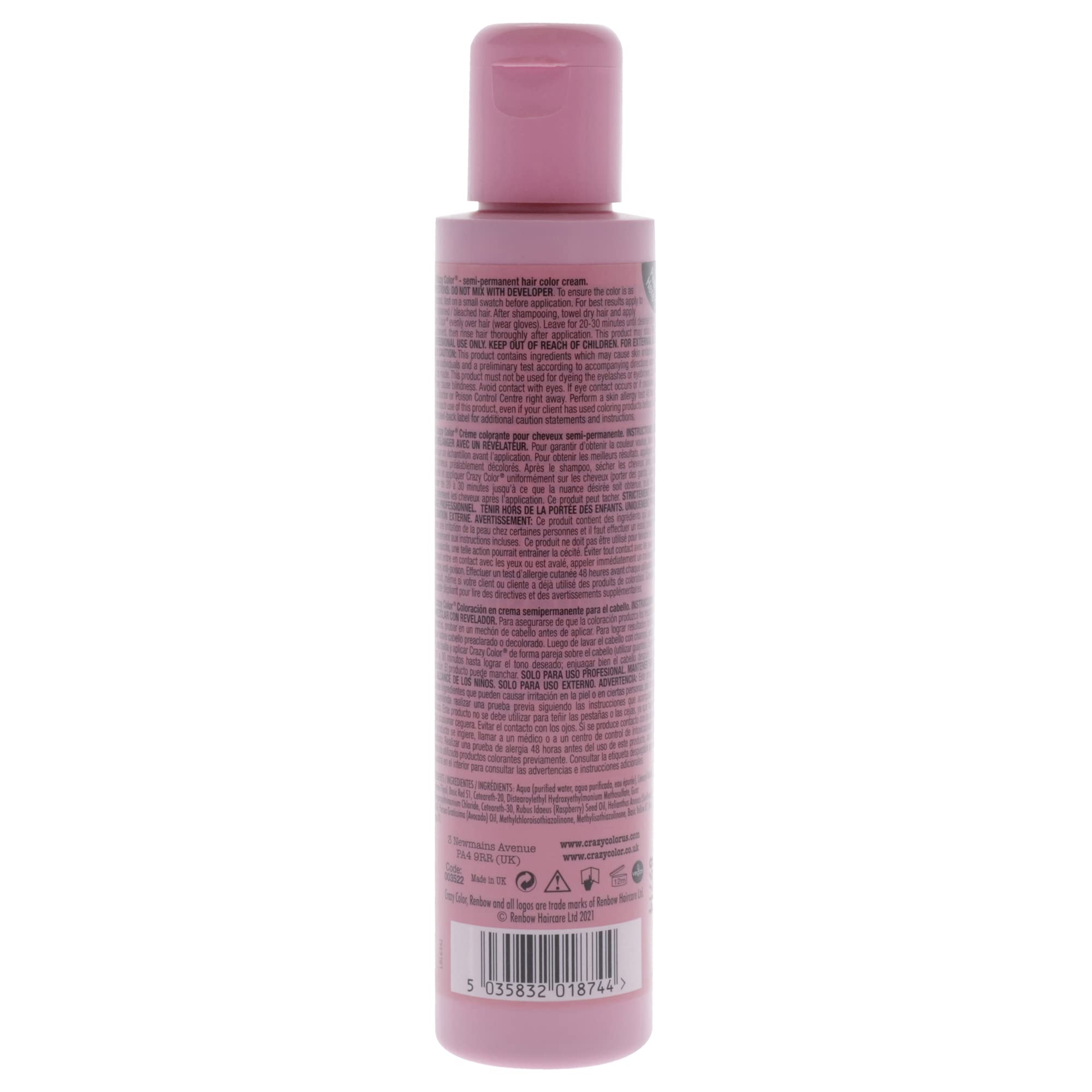 Foto 3 pulgar | Tinte De Pelo Crazy Color Salon Pro Semipermanente, 150 Ml, 66 Ruby Rouge - Venta Internacional.
