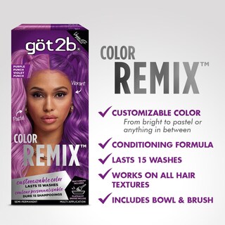 Foto 2 | Tinte De Pelo Got2b Color Remix Semipermanente 094 Purple Punch - Venta Internacional.