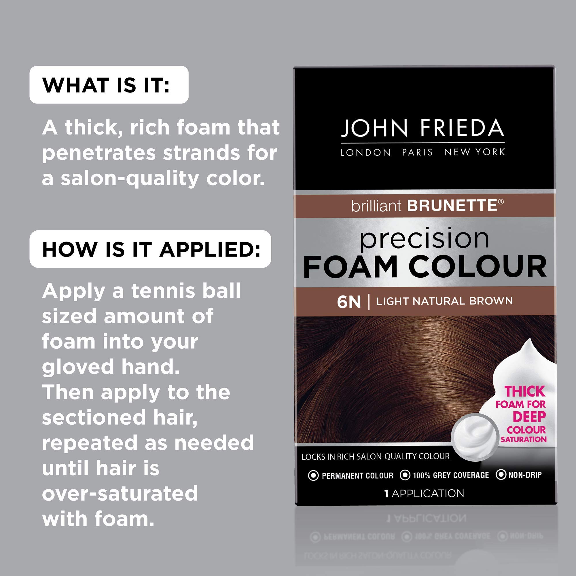 Foto 3 pulgar | Kit De Coloración De Cabello John Frieda Precision Foam Brown Light Brown 6n - Venta Internacional.