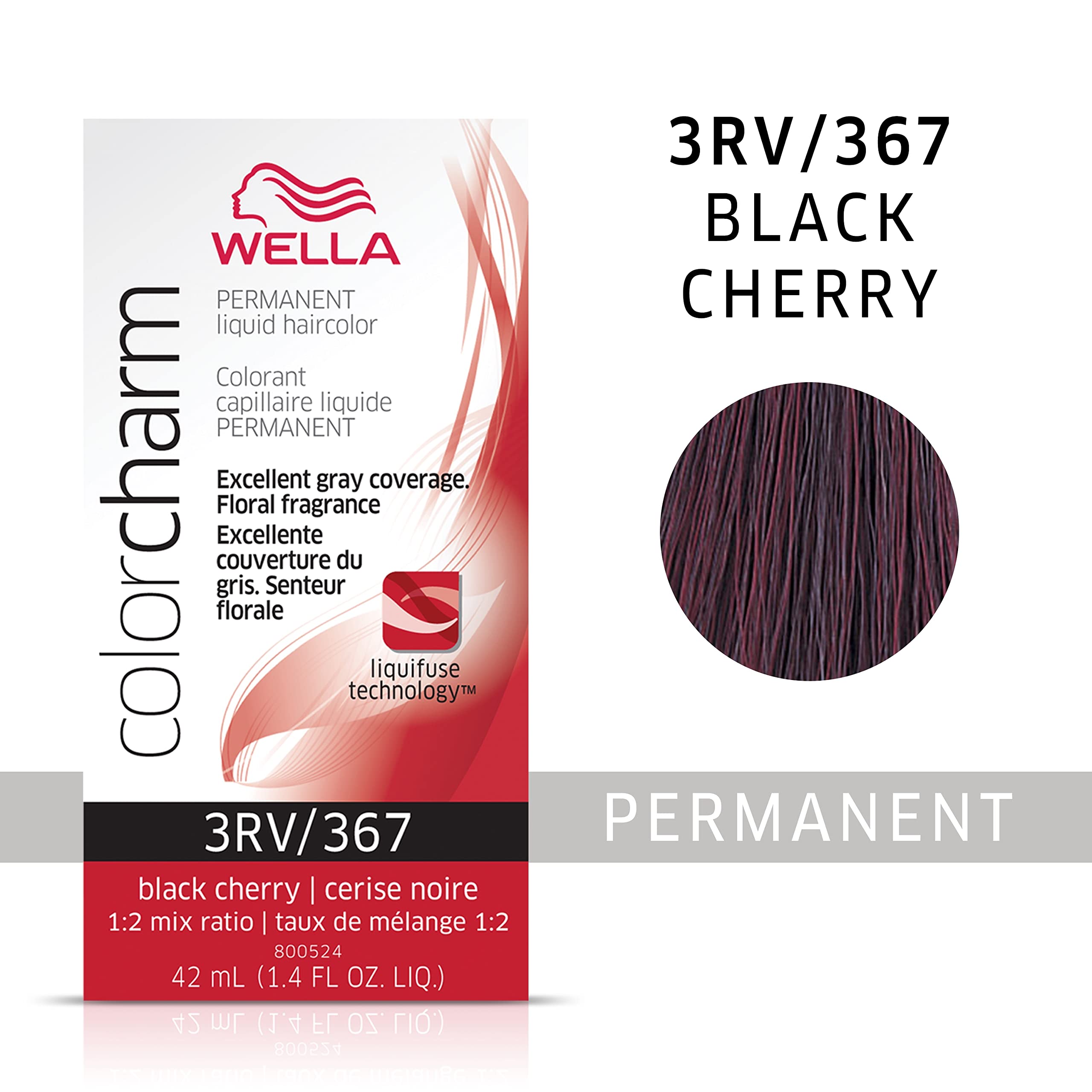 Foto 3 pulgar | Tinte De Pelo Wella Color Charm Permanent Liquid 3rv Black Cherry - Venta Internacional.