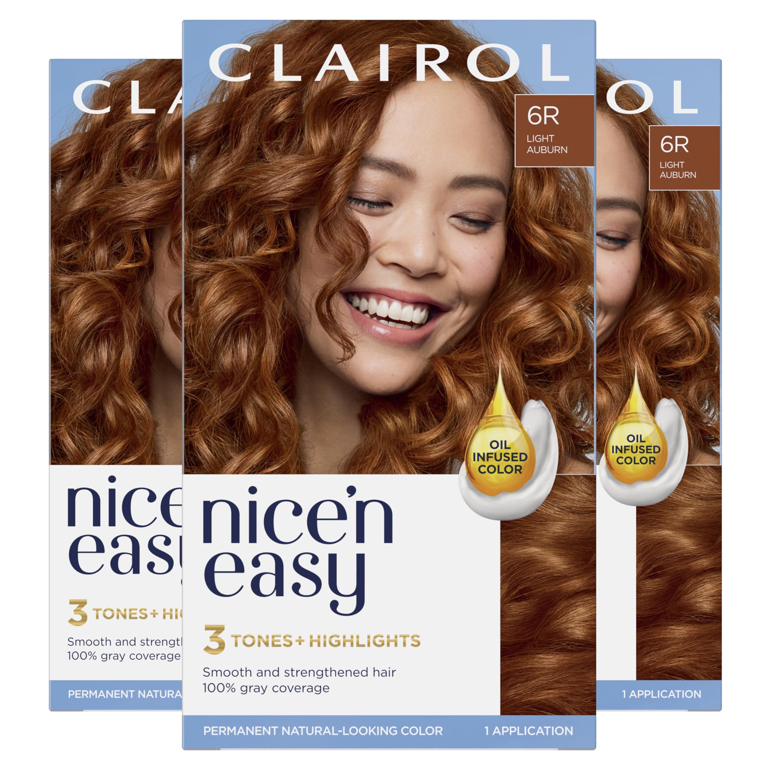 Foto 2 pulgar | Tinte De Pelo Clairol Nice'n Easy 6r, Castaño Claro, 3 Unidades - Venta Internacional.