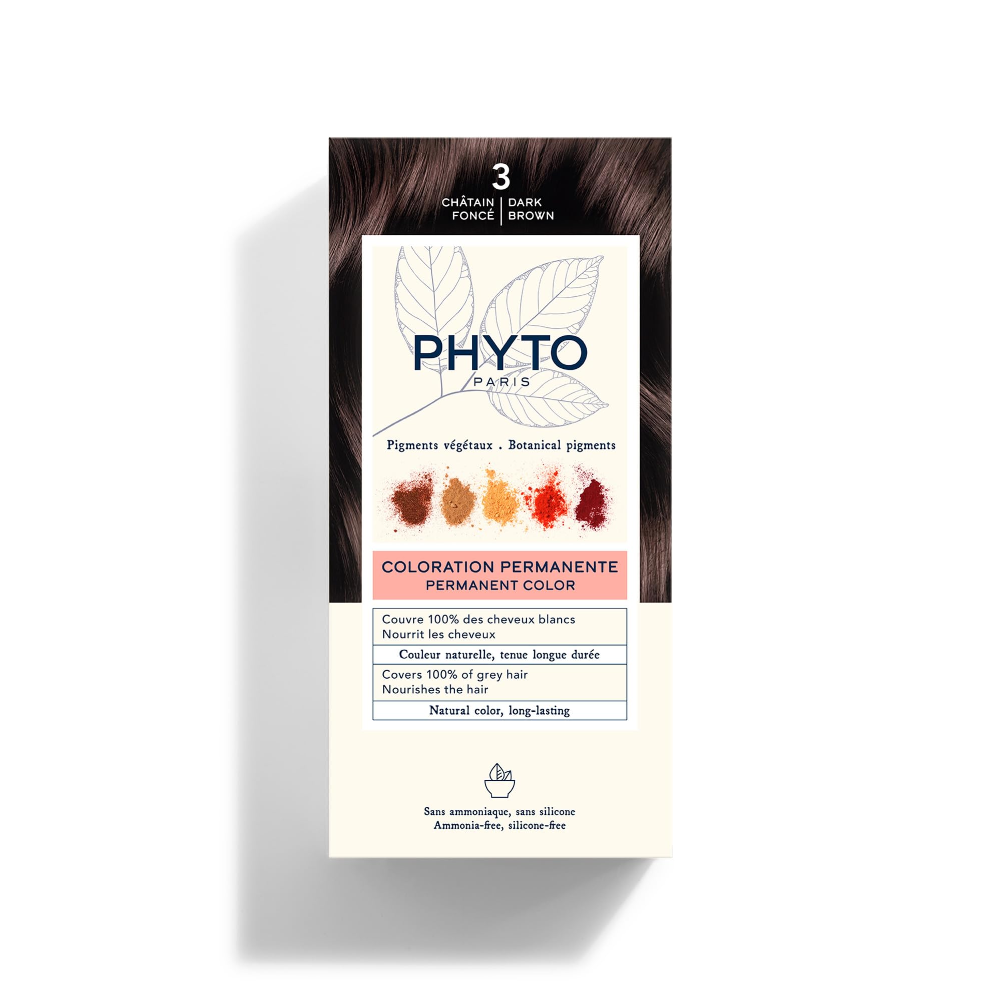 Foto 2 pulgar | Tinte Para El Cabello Phyto Phytocolor Permanent 3, Marrón Oscuro, 12 Ml - Venta Internacional.