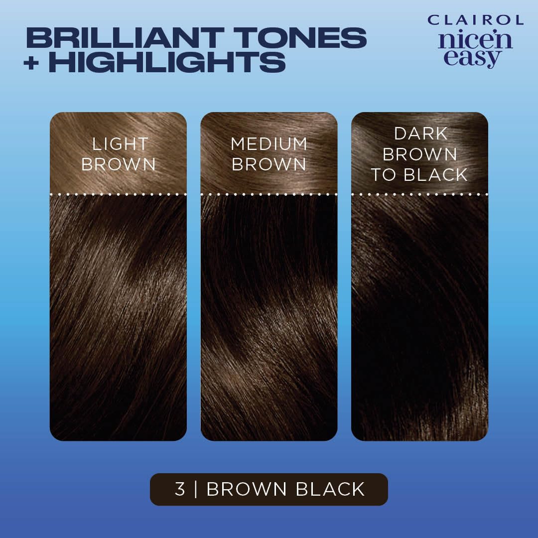 Foto 5 | Tinte Para El Cabello Clairol Nice'n Easy 3, Marrón Y Negro, Paquete De 3 - Venta Internacional.