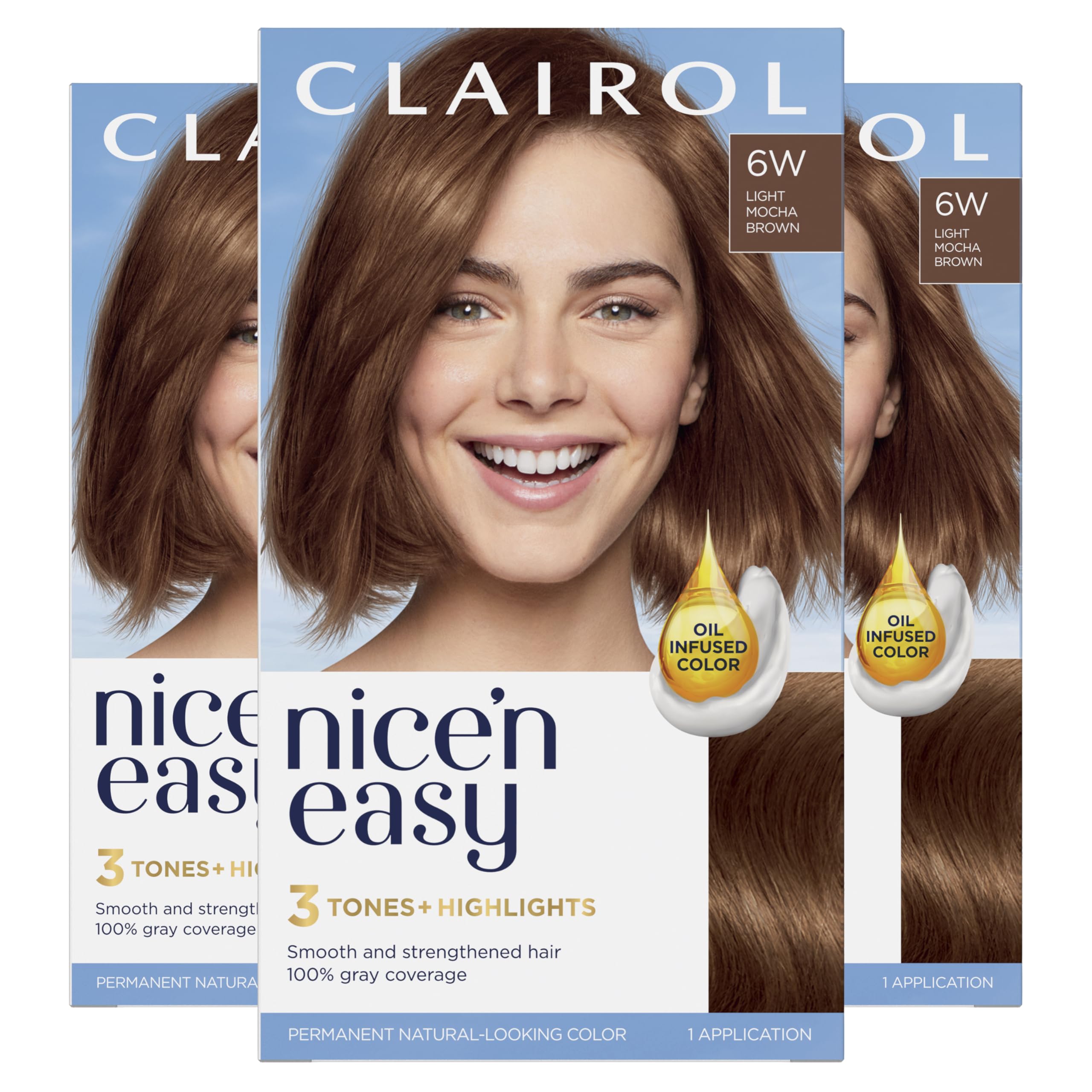 Foto 2 pulgar | Tinte Para El Cabello Clairol Nice'n Easy, 6 W, Marrón Moca Claro, Paquete De 3 - Venta Internacional.