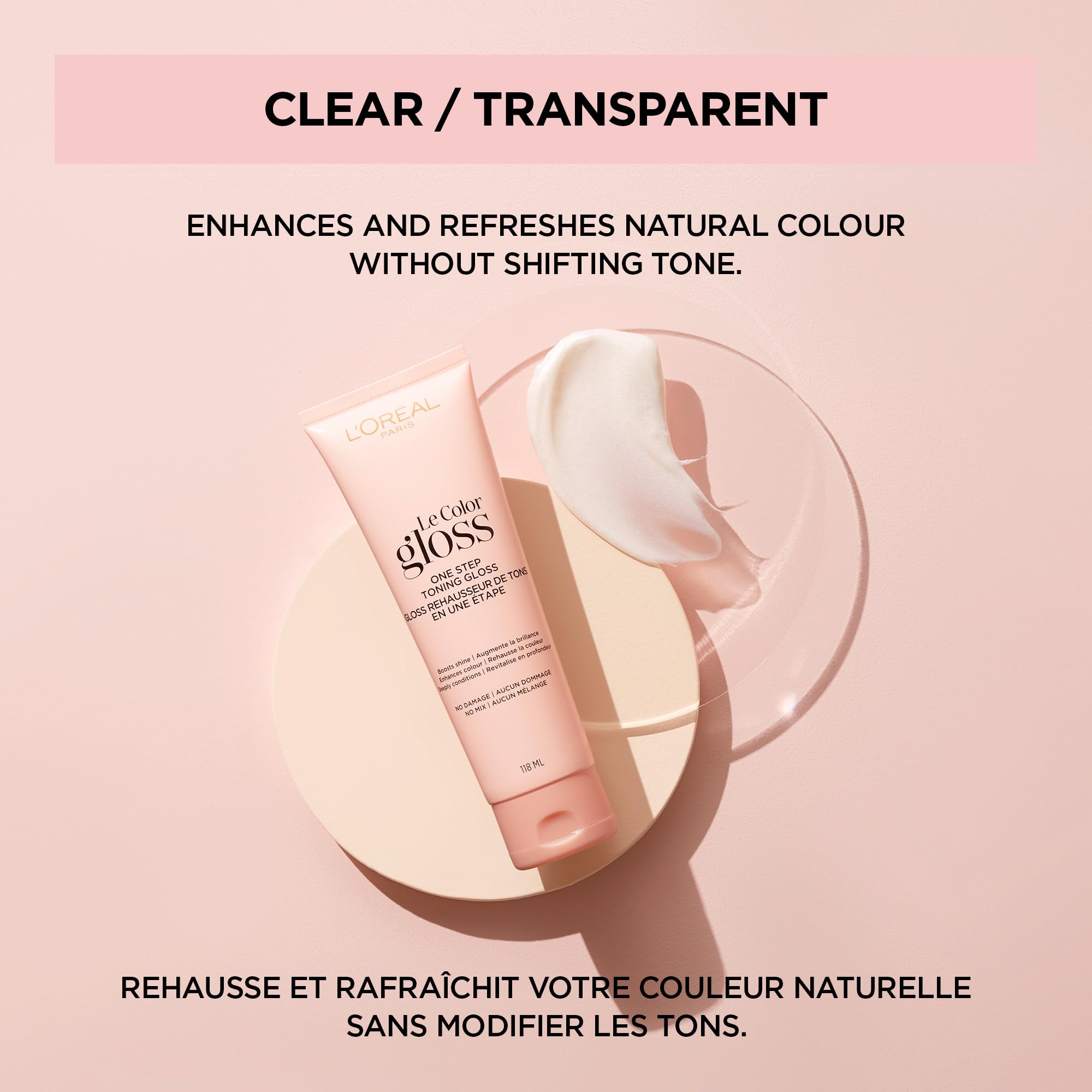 Foto 5 | Brillo De Pelo L'oreal Paris Le Color One Step Tonificante, Transparente, 120 Ml - Venta Internacional.