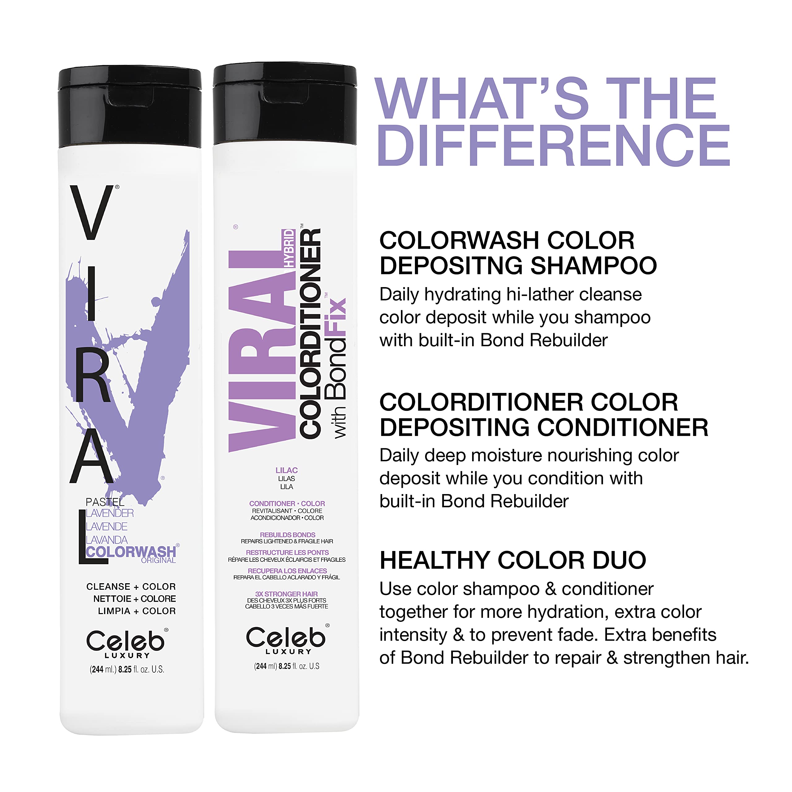 Foto 7 pulgar | Champú Celeb Luxury Viral Colorwash Pastel Lavanda, 245 Ml - Venta Internacional.