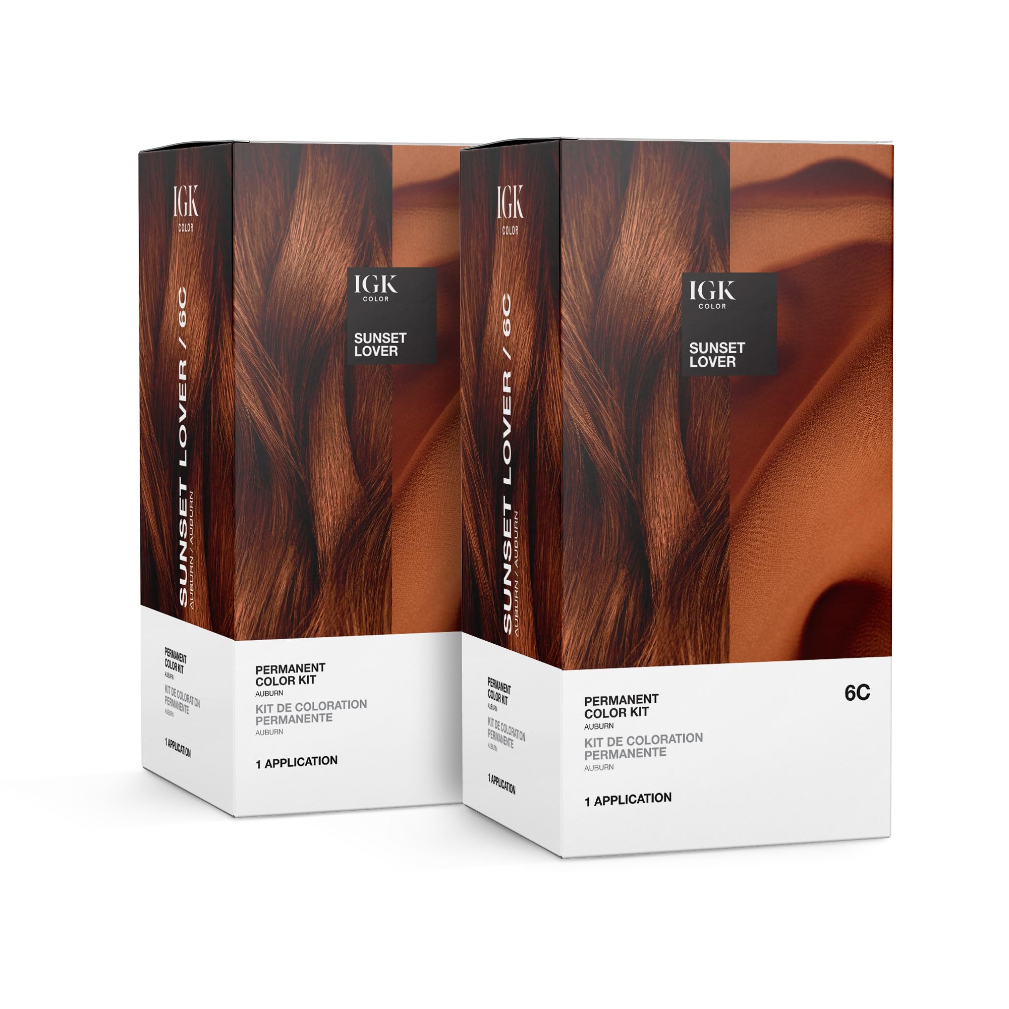 Kit De Coloración De Cabello Igk Permanent Sunset Lover Auburn 6c, Paquete De 2 - Venta Internacional.