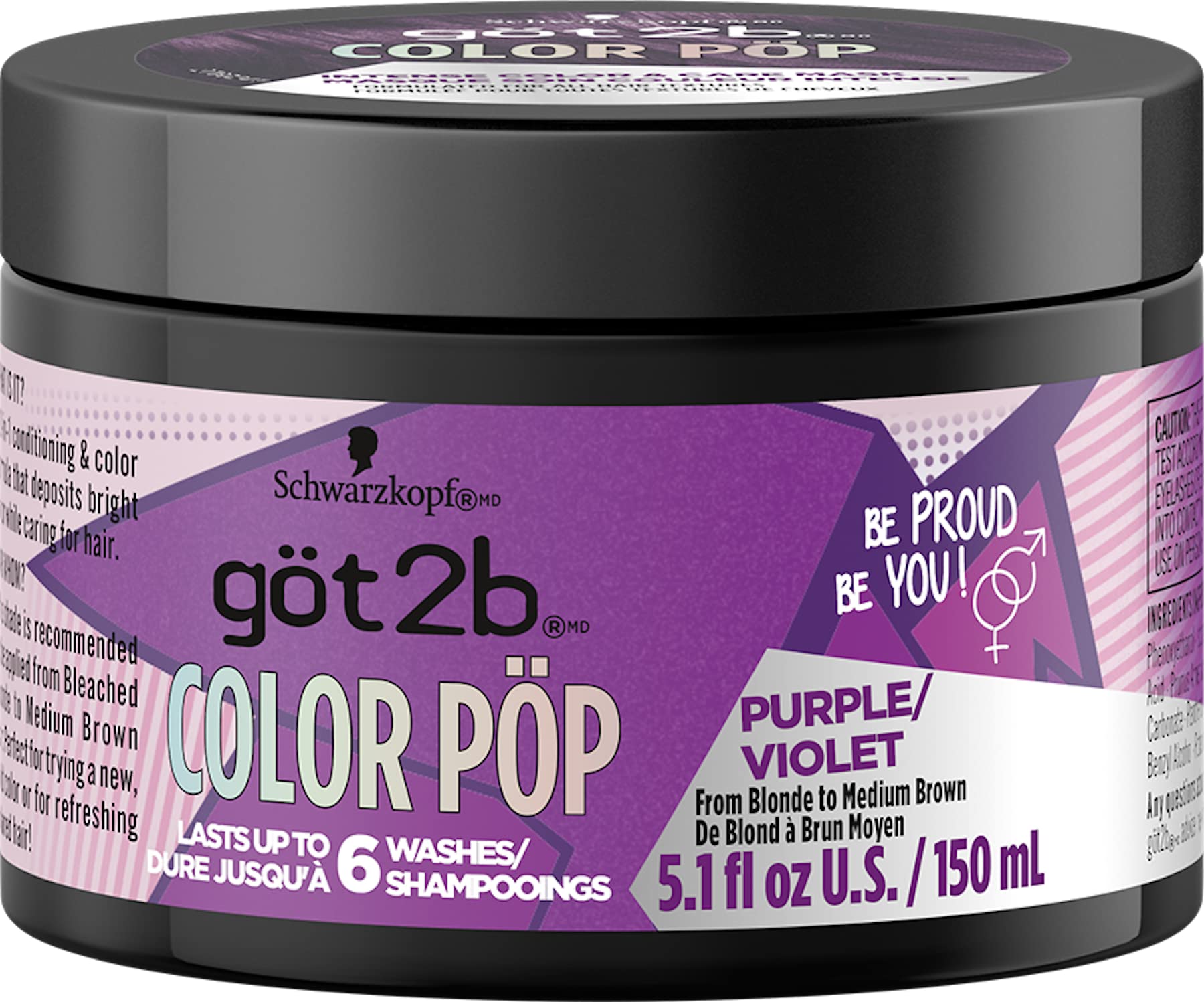 Foto 2 pulgar | Mascarilla Para Teñir El Cabello Got2b Color Pop Semipermanente Púrpura 150 Ml - Venta Internacional.