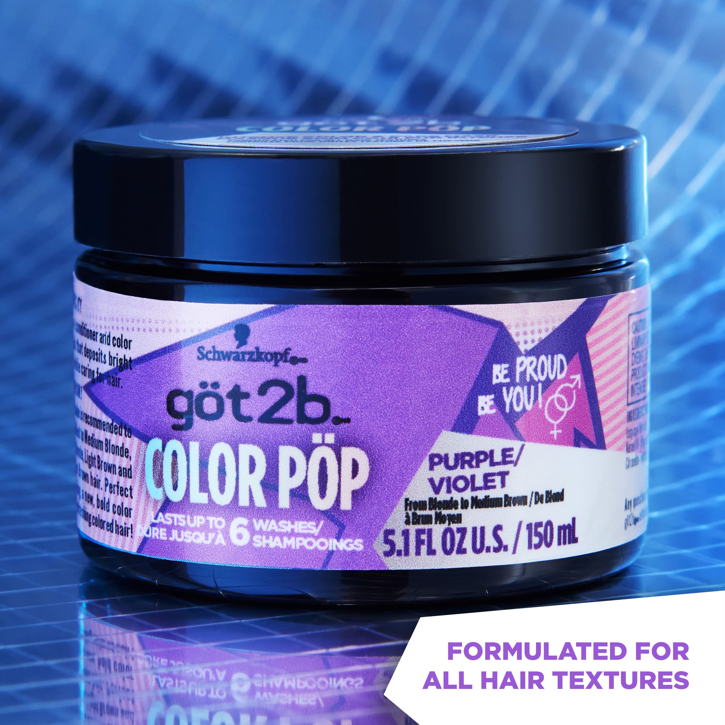 Foto 2 | Mascarilla Para Teñir El Cabello Got2b Color Pop Semipermanente Púrpura 150 Ml - Venta Internacional.