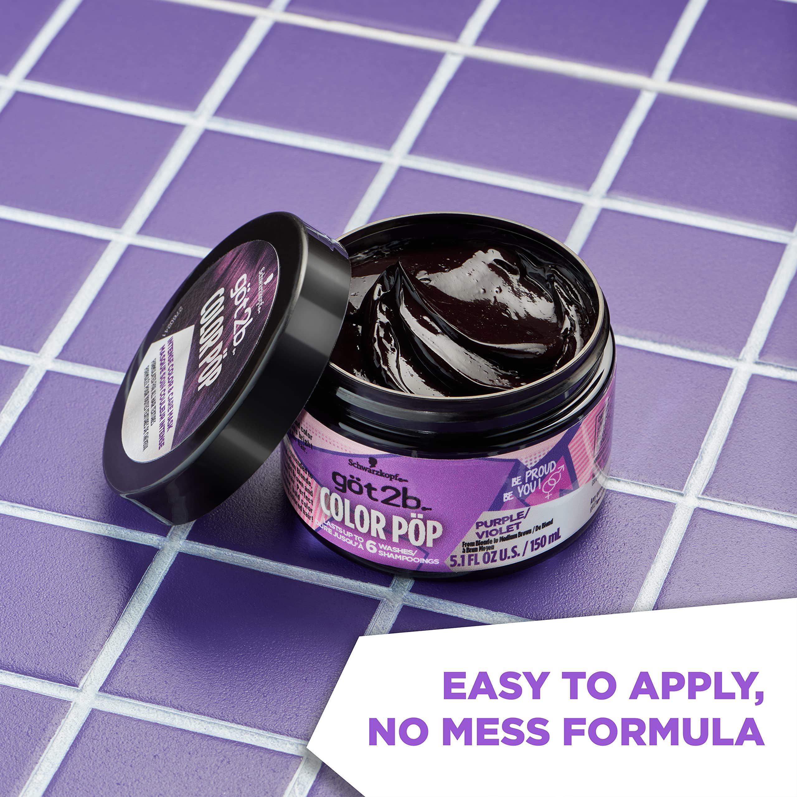 Foto 4 pulgar | Mascarilla Para Teñir El Cabello Got2b Color Pop Semipermanente Púrpura 150 Ml - Venta Internacional.