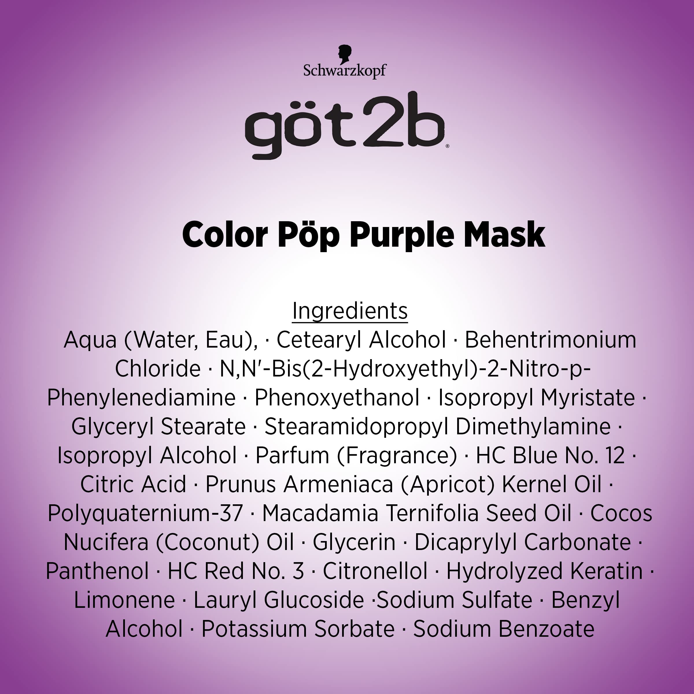 Foto 5 pulgar | Mascarilla Para Teñir El Cabello Got2b Color Pop Semipermanente Púrpura 150 Ml - Venta Internacional.