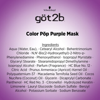 Foto 4 | Mascarilla Para Teñir El Cabello Got2b Color Pop Semipermanente Púrpura 150 Ml - Venta Internacional.