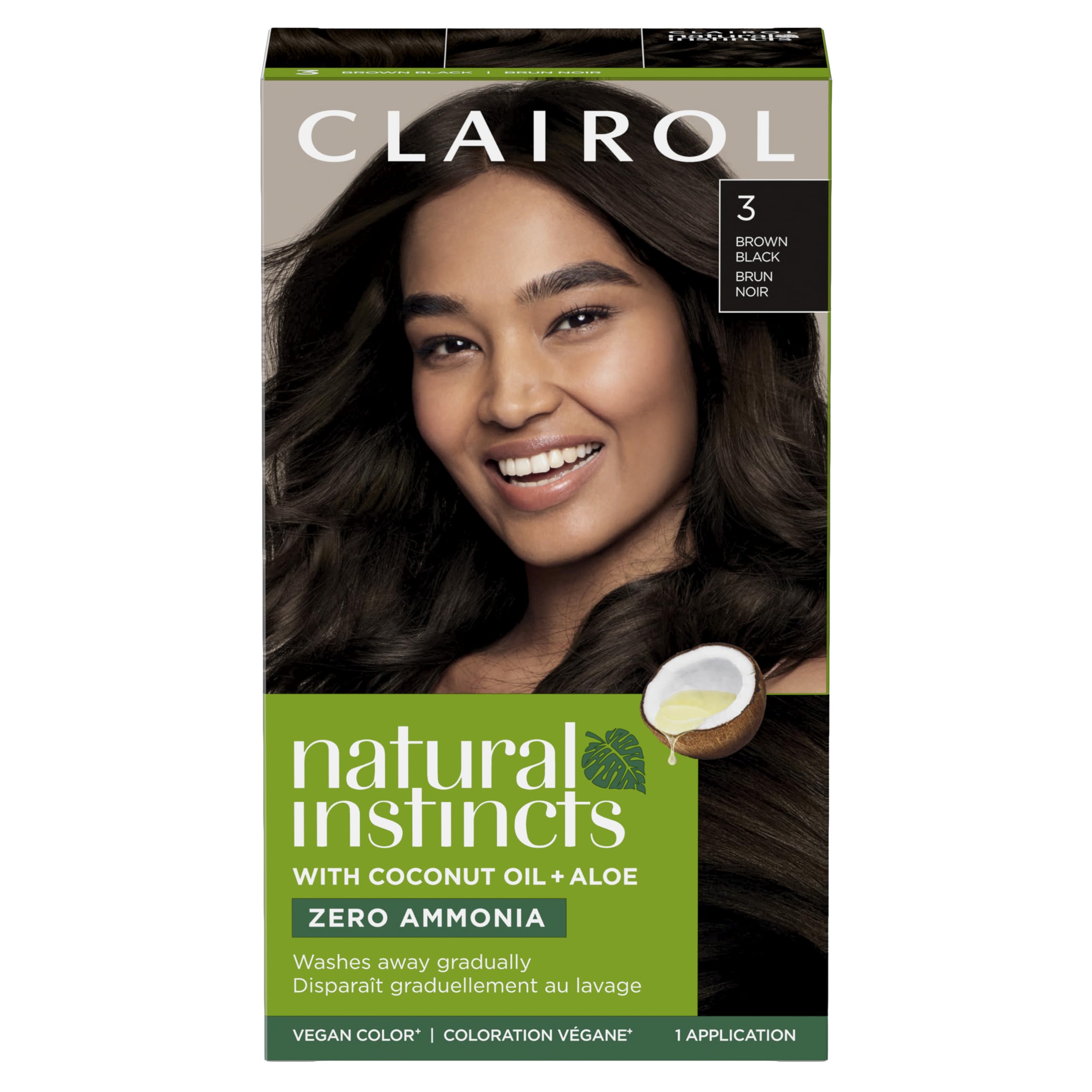 Tinte Para El Cabello Clairol Natural Instincts Demi-permanent 3 Marrón Negro - Venta Internacional.