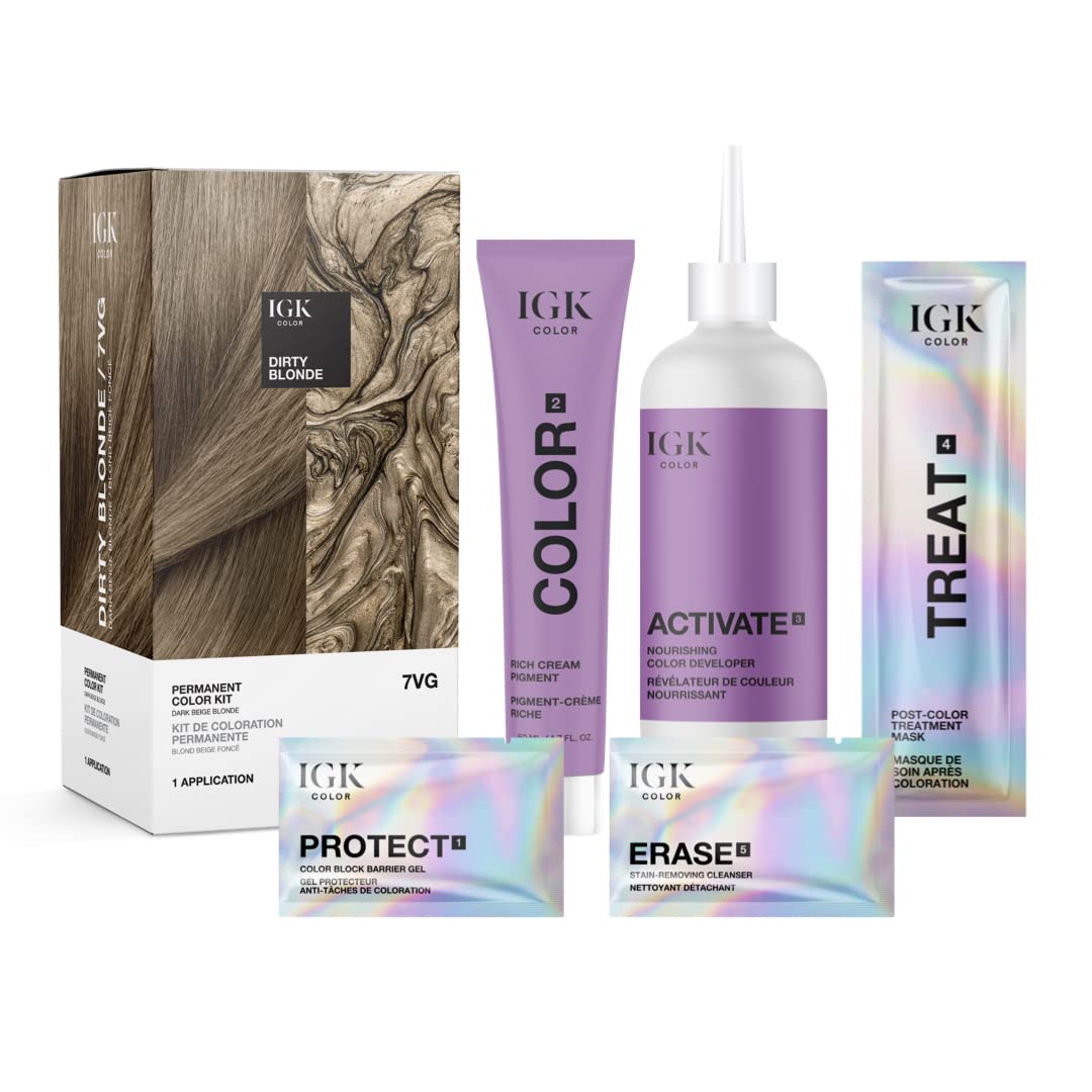 Foto 2 | Kit De Coloración De Cabello Igk Permanent Dirty Blonde 7vg 140 Ml - Venta Internacional.