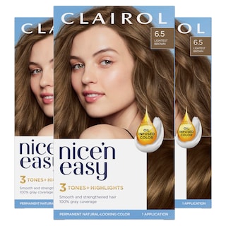Foto 1 | Tinte Para El Cabello Clairol Nice'n Easy Permanent 6.5 Lighest Brown X3 - Venta Internacional.