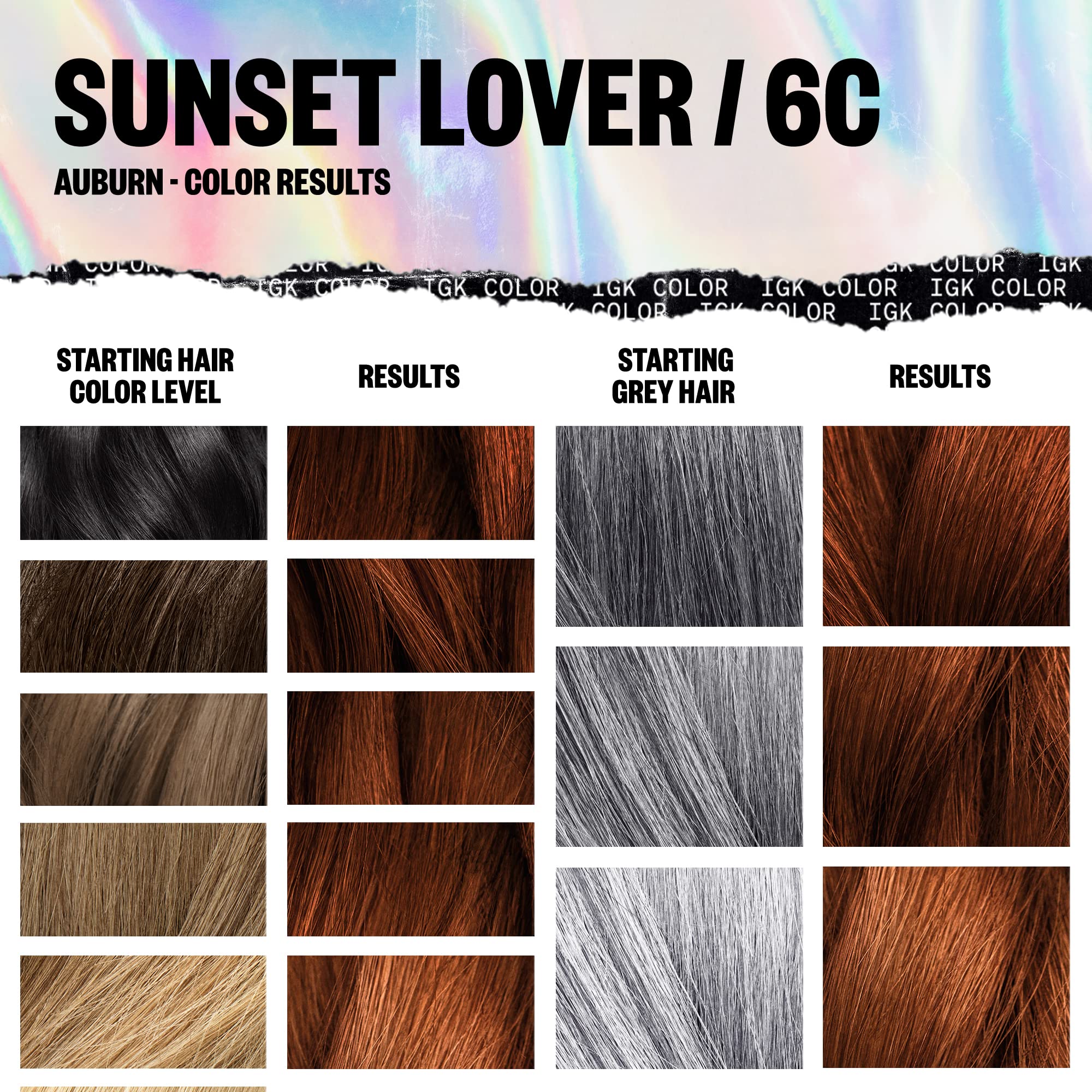 Foto 6 pulgar | Kit De Coloración Para El Cabello Igk Sunset Lover Auburn 6c, Vegano Y Libre De Crueldad - Venta Internacional.